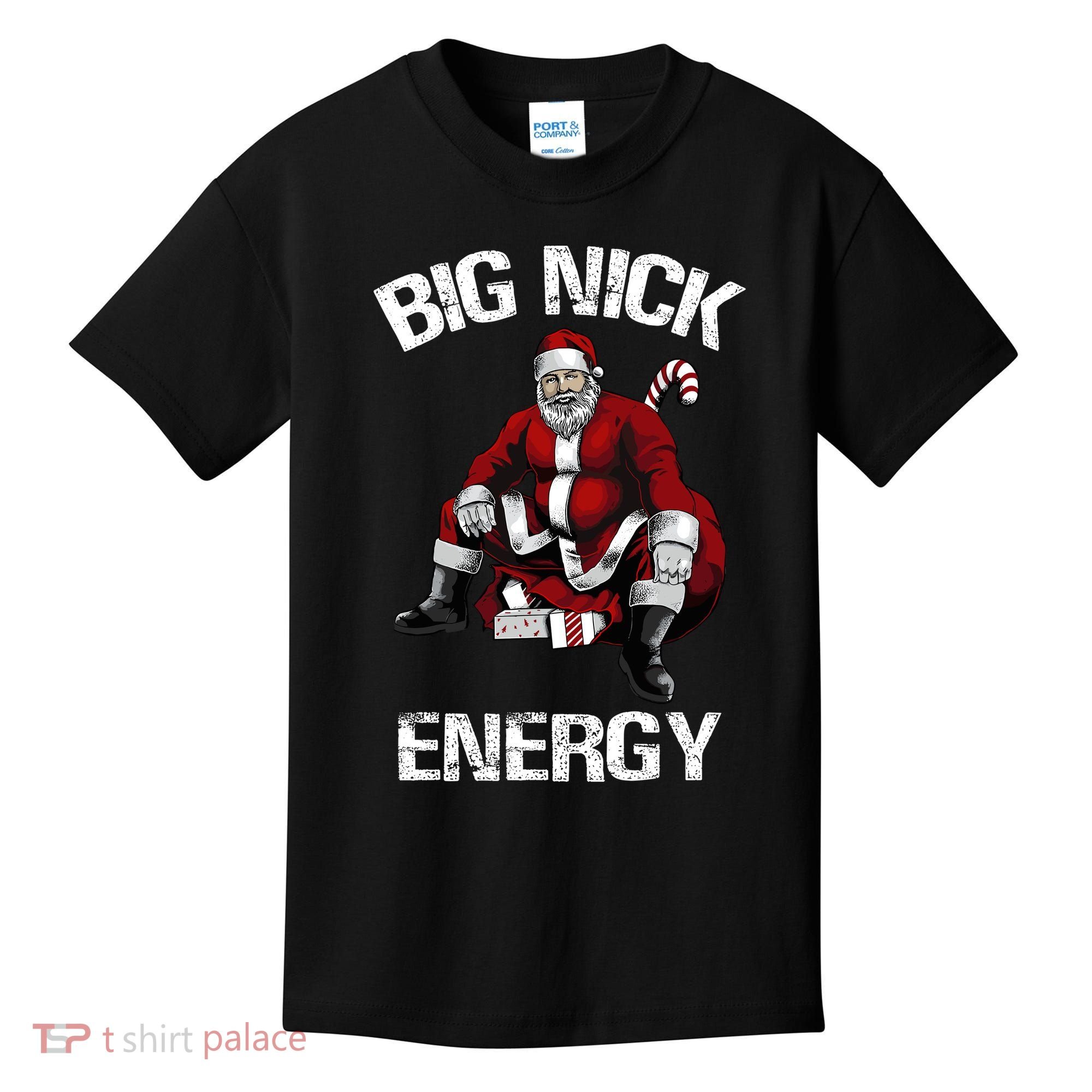 Big Nick Energy Funny Santa Christmas Kids T-Shirt