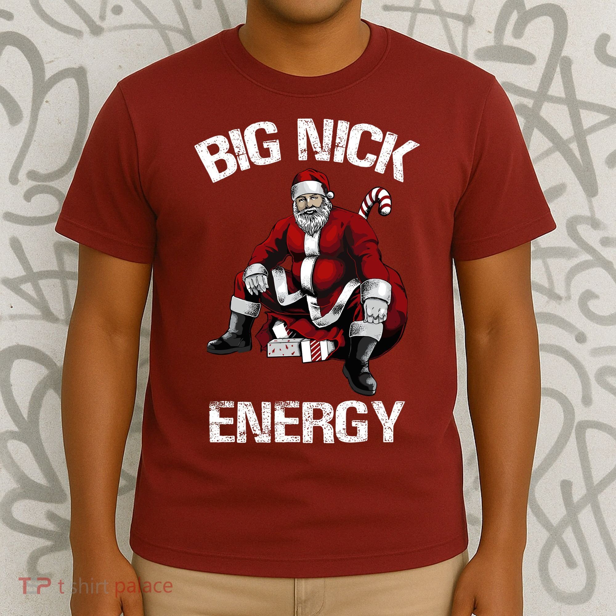 Big Nick Energy Funny Santa Christmas T-Shirt