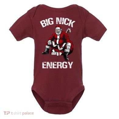 Big Nick Energy Funny Santa Christmas Baby Bodysuit
