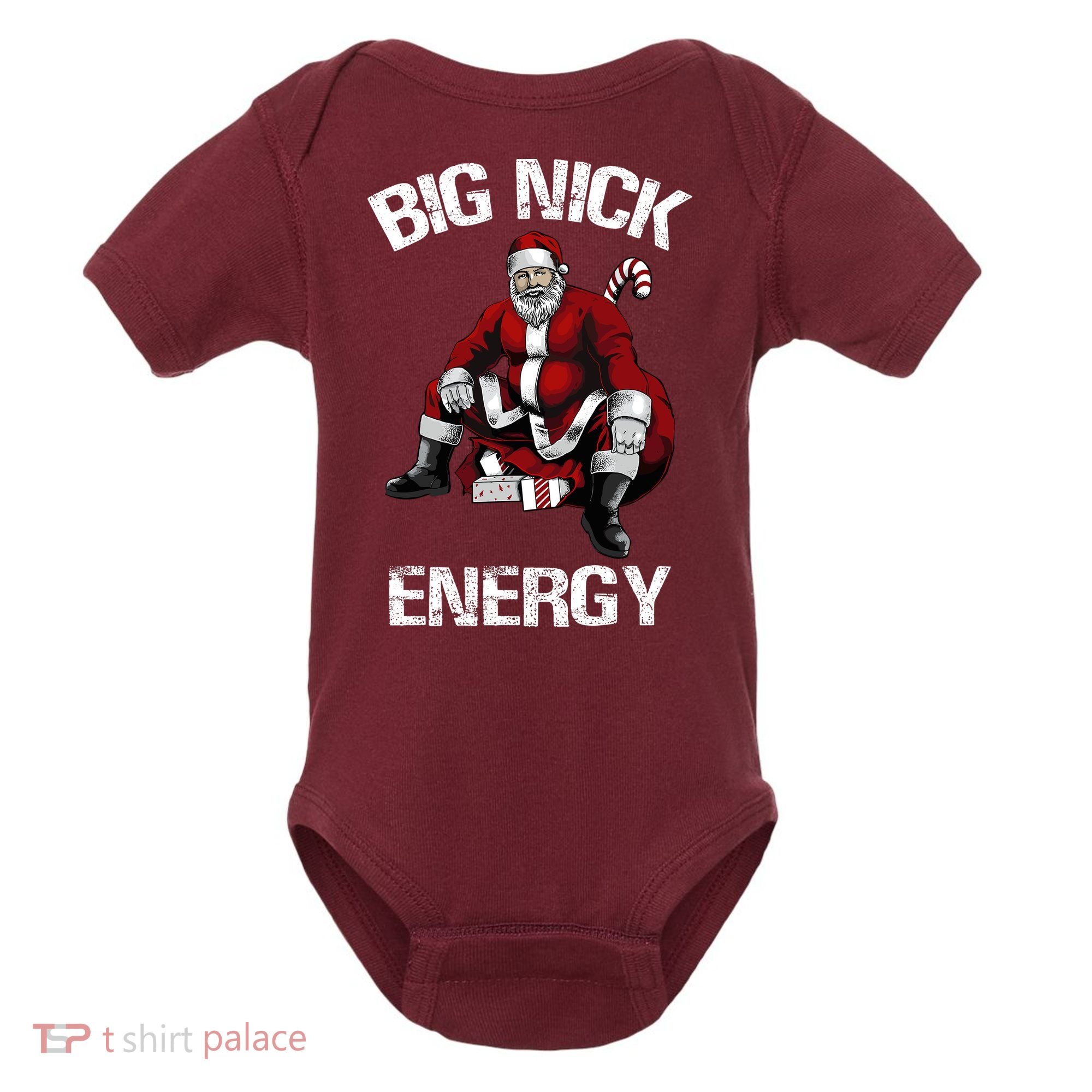Big Nick Energy Funny Santa Christmas Baby Bodysuit
