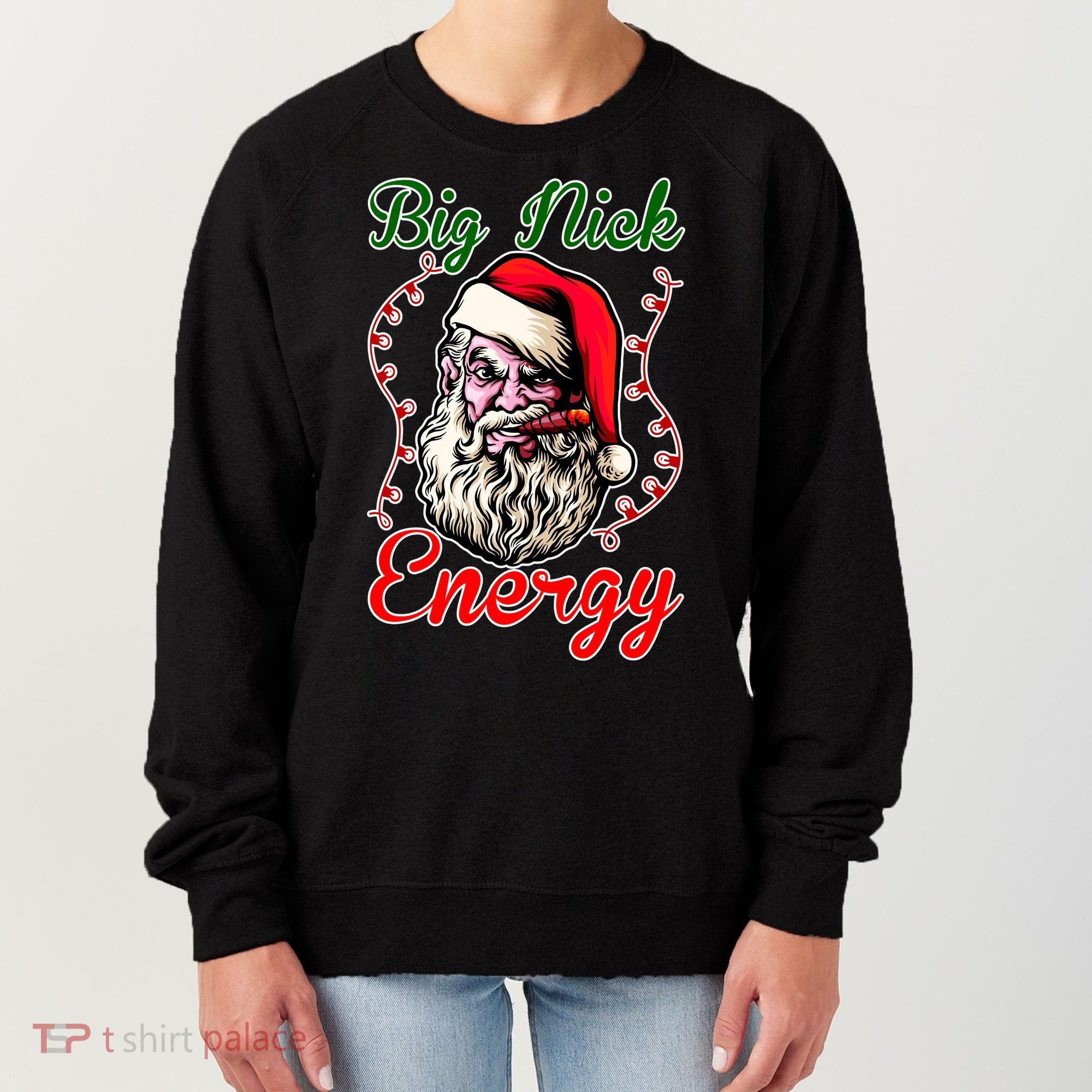 Big Nick Energy Santa Claus Smokin St. Nick Christmas Women's Sweatshirt