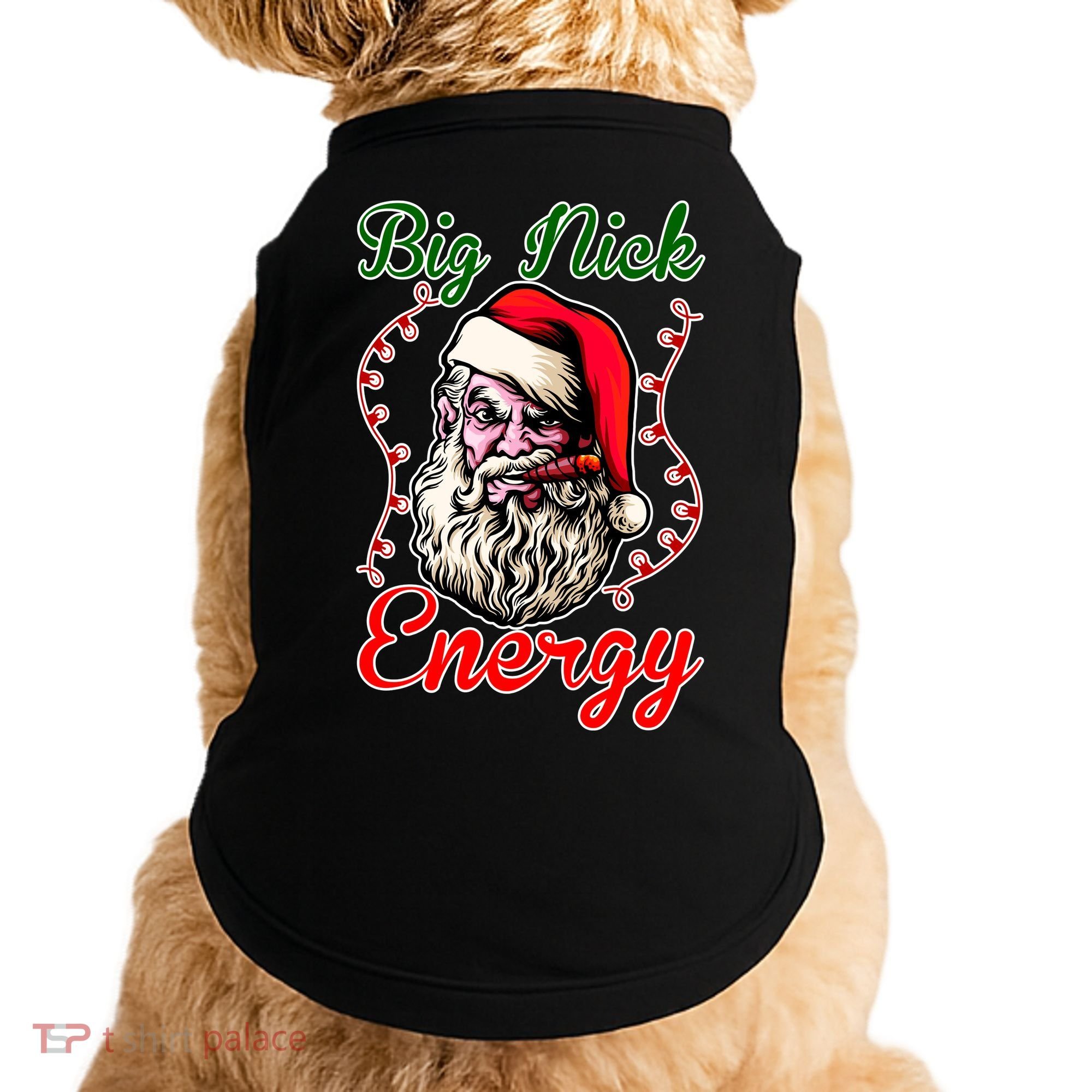 Big Nick Energy Santa Claus Smokin St. Nick Christmas Doggie Tank