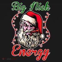Big Nick Energy Santa Claus Smokin St. Nick Christmas Long Sleeve Shirt thumb 2