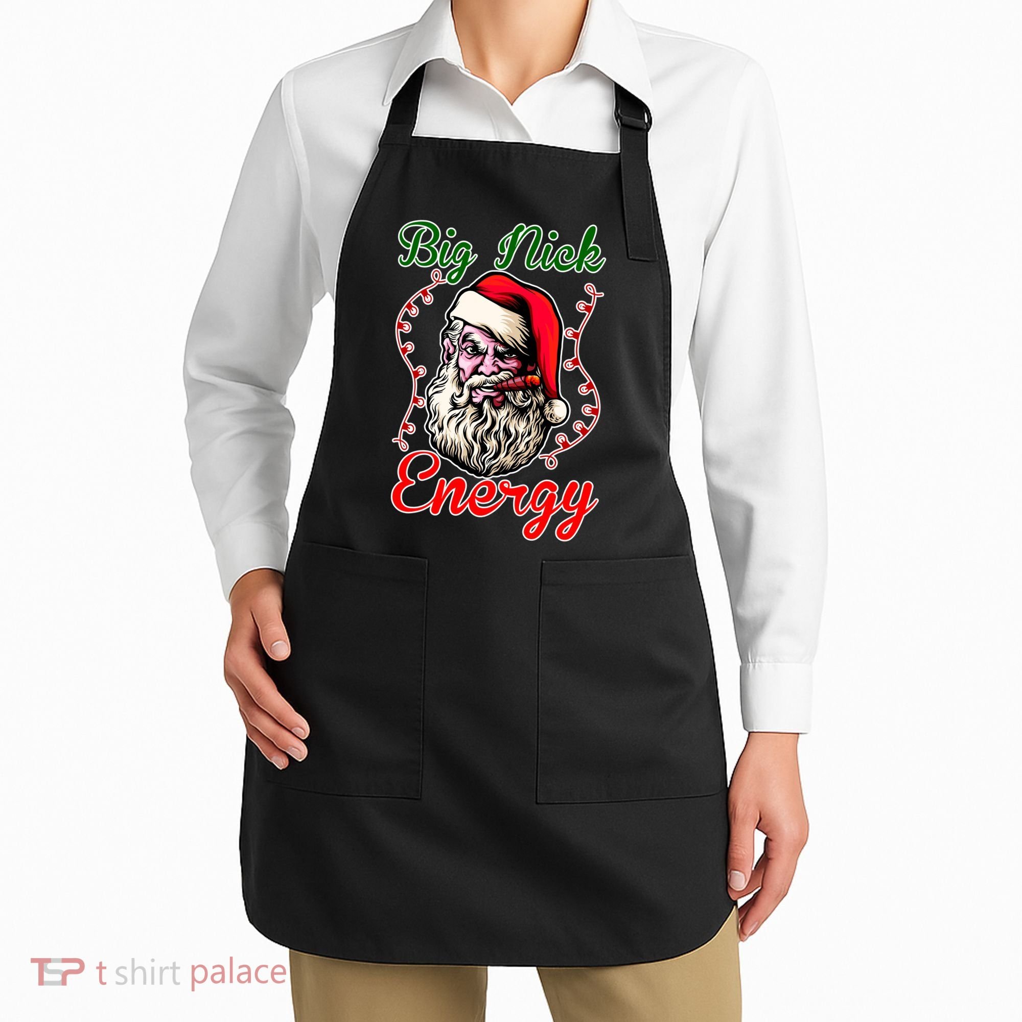 Big Nick Energy Santa Claus Smokin St. Nick Christmas Apron