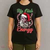 Big Nick Energy Santa Claus Smokin St. Nick Christmas T-Shirt thumb 4