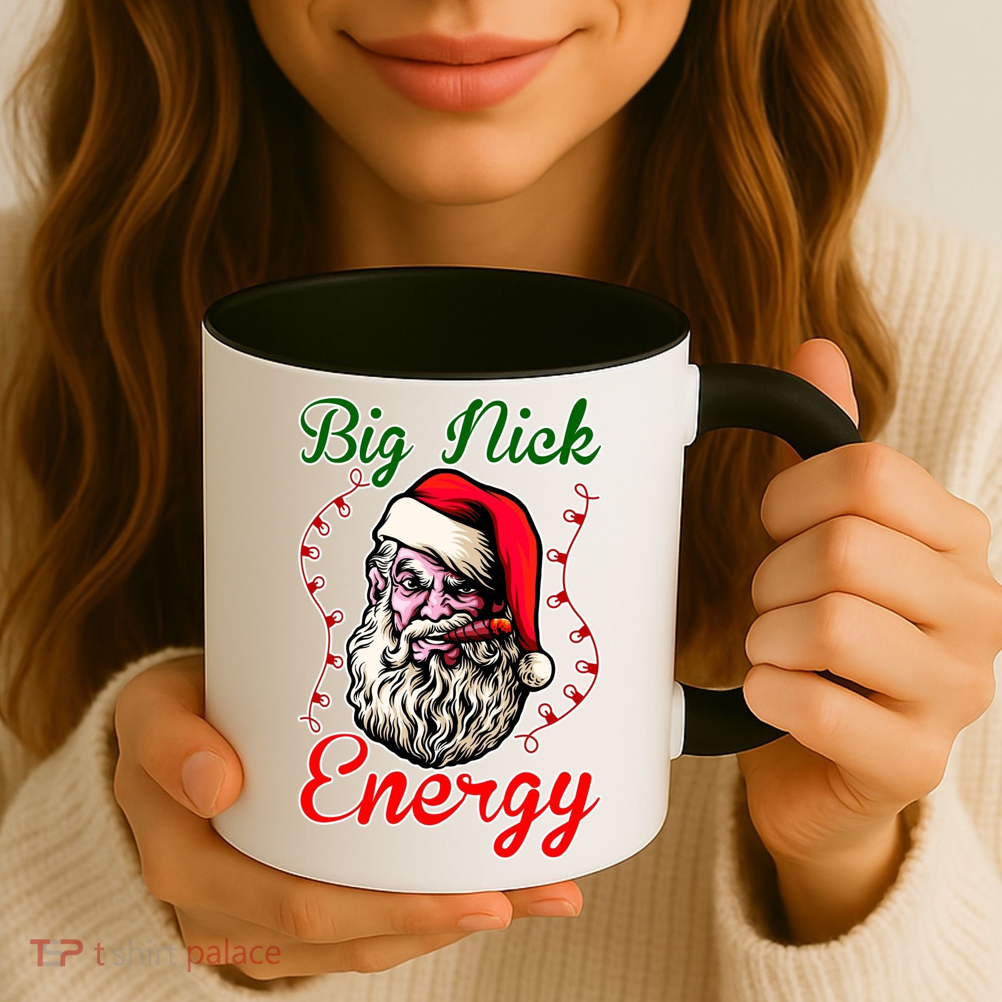 Big Nick Energy Santa Claus Smokin St. Nick Christmas Coffee Mug