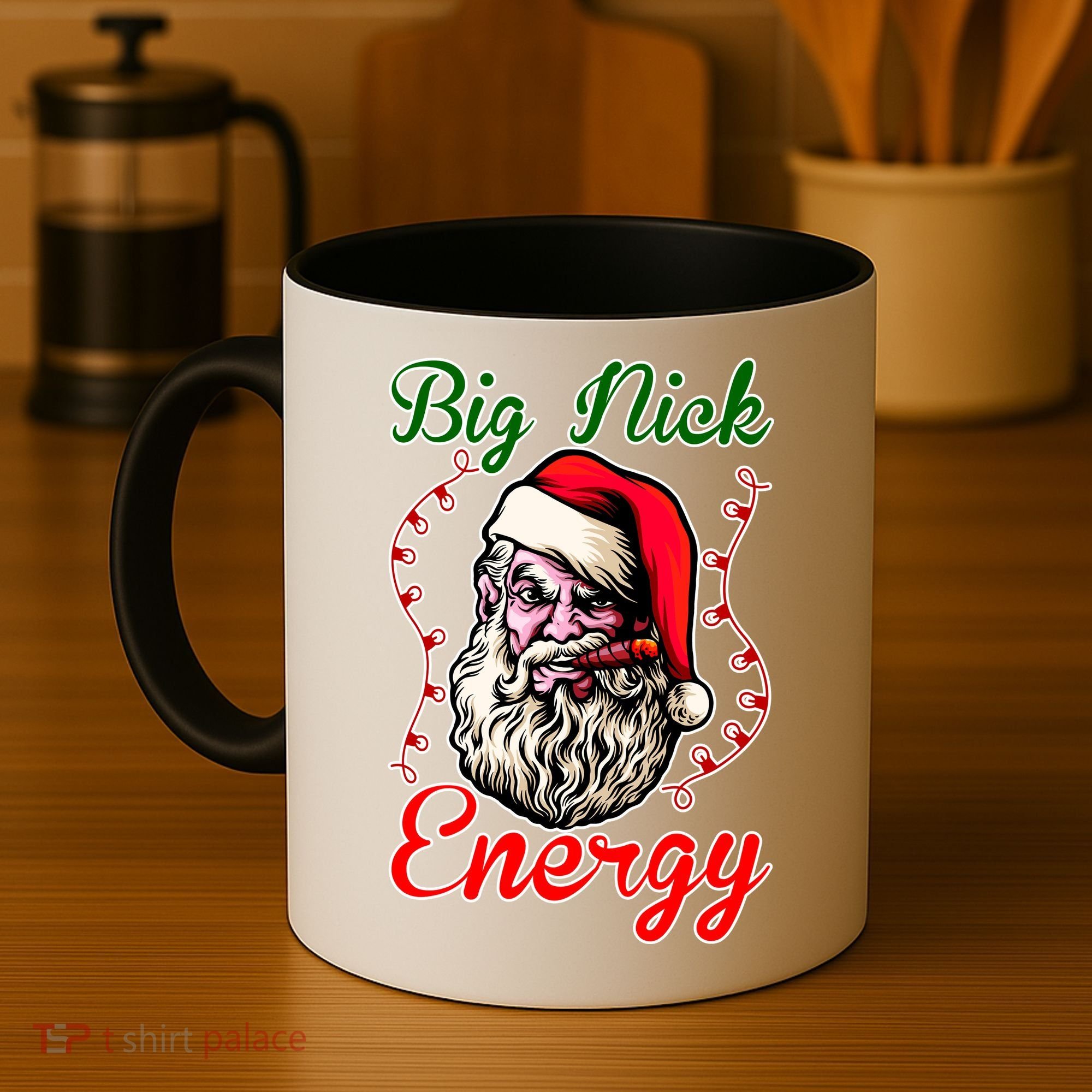 Big Nick Energy Santa Claus Smokin St. Nick Christmas Coffee Mug
