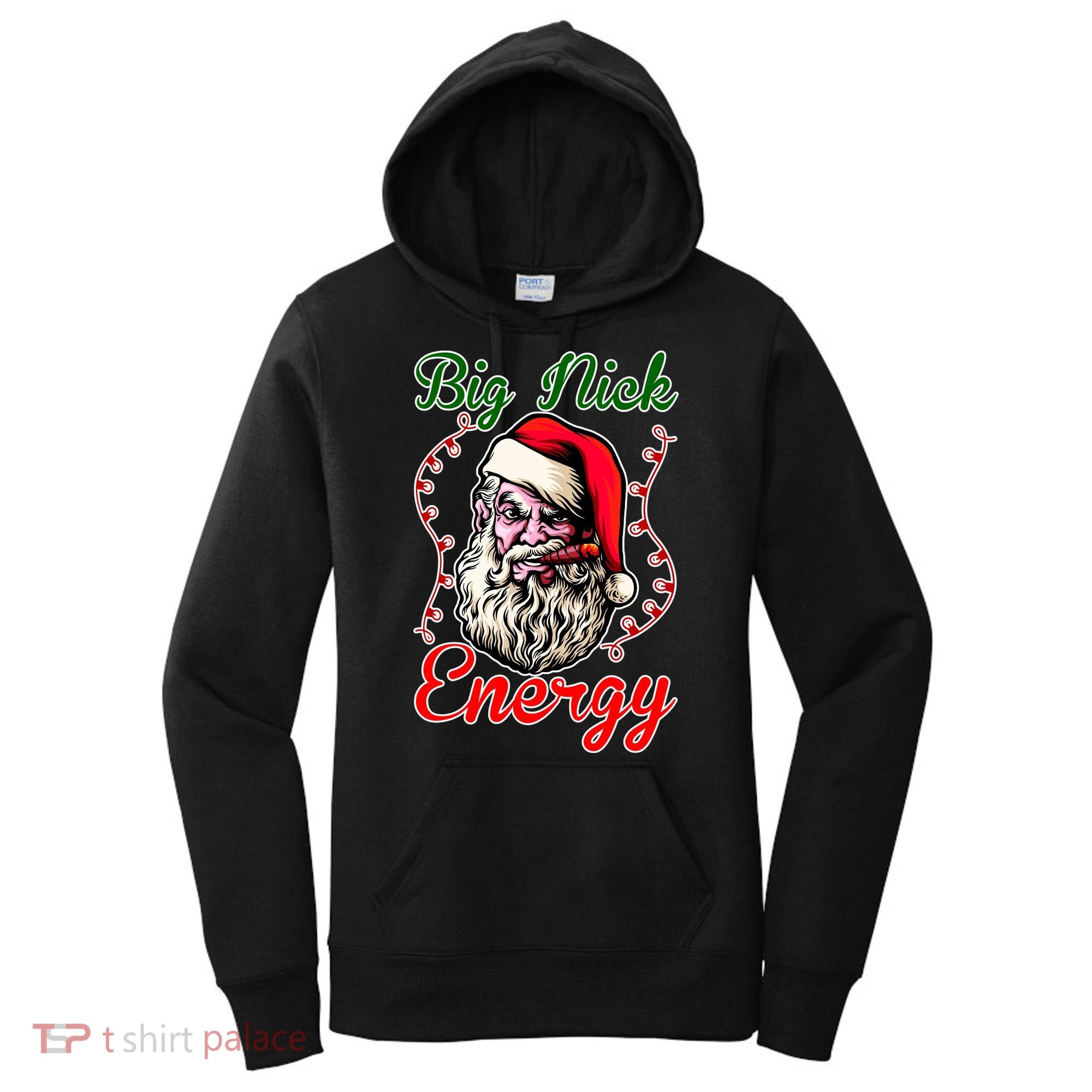 Big Nick Energy Santa Claus Smokin St. Nick Christmas Women's Hoodie