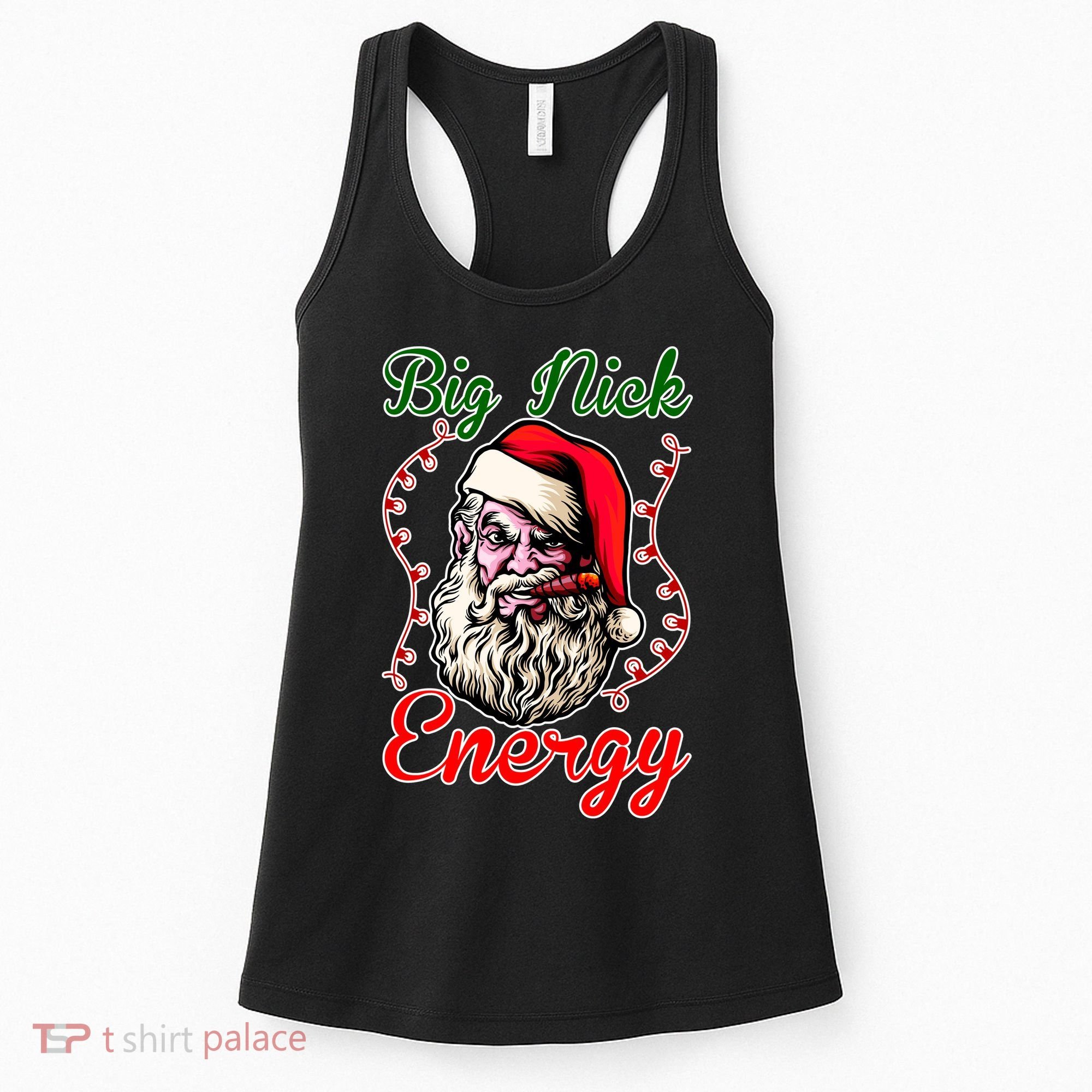 Big Nick Energy Santa Claus Smokin St. Nick Christmas Women's Tank Top