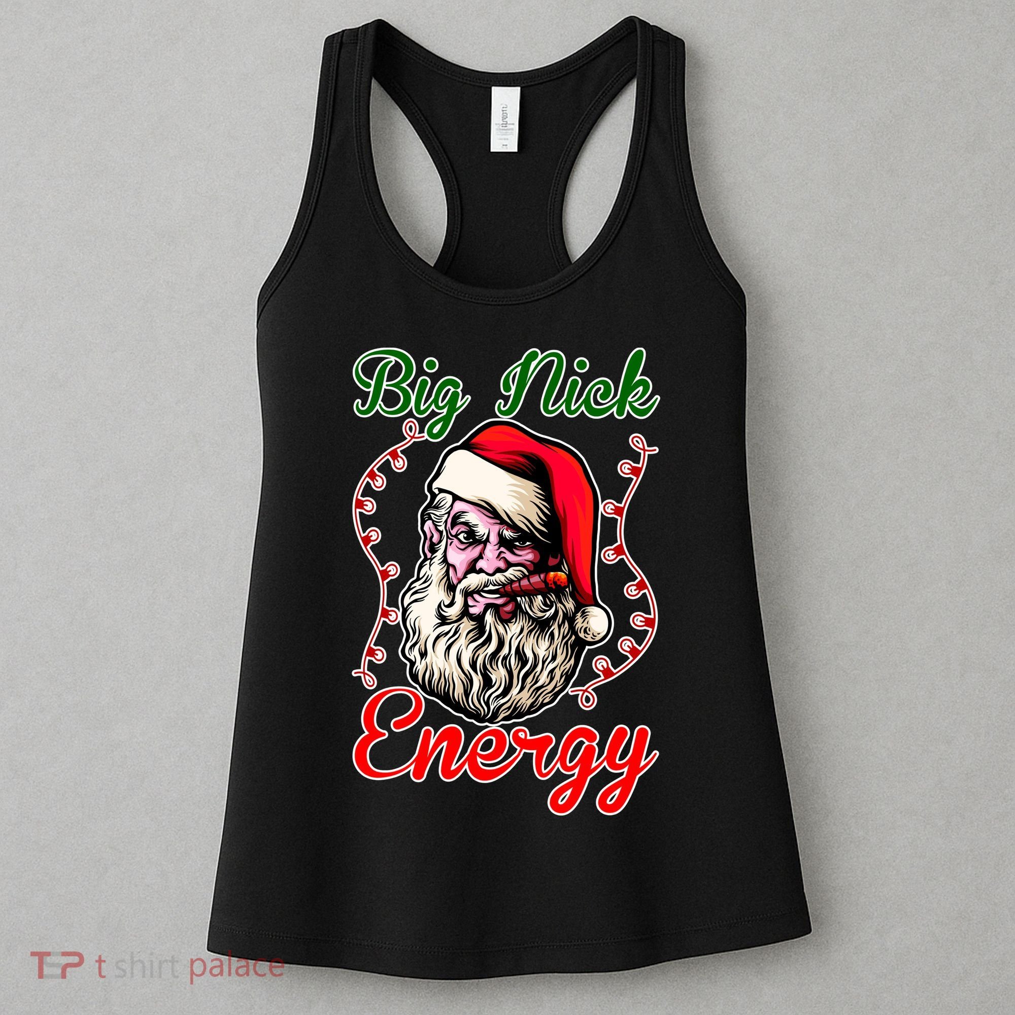 Big Nick Energy Santa Claus Smokin St. Nick Christmas Women's Tank Top