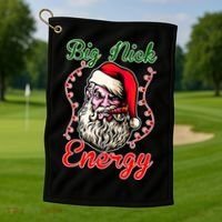 Big Nick Energy Santa Claus Smokin St. Nick Christmas Golf Towel thumb 1