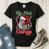 Big Nick Energy Santa Claus Smokin St. Nick Christmas Women's T-Shirt thumb 3
