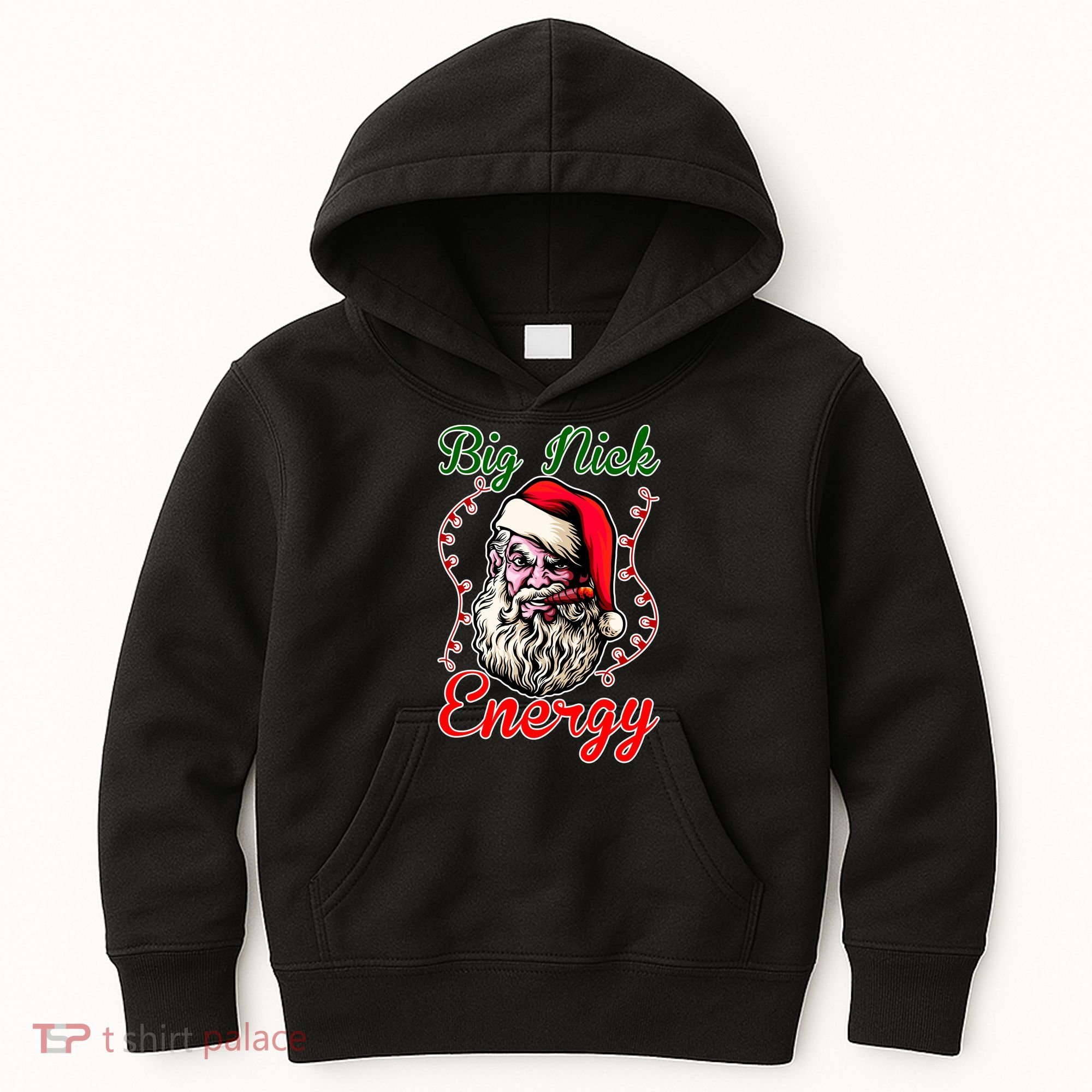 Big Nick Energy Santa Claus Smokin St. Nick Christmas Kids Hoodie