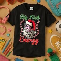 Big Nick Energy Santa Claus Smokin St. Nick Christmas Kids T-Shirt thumb 3