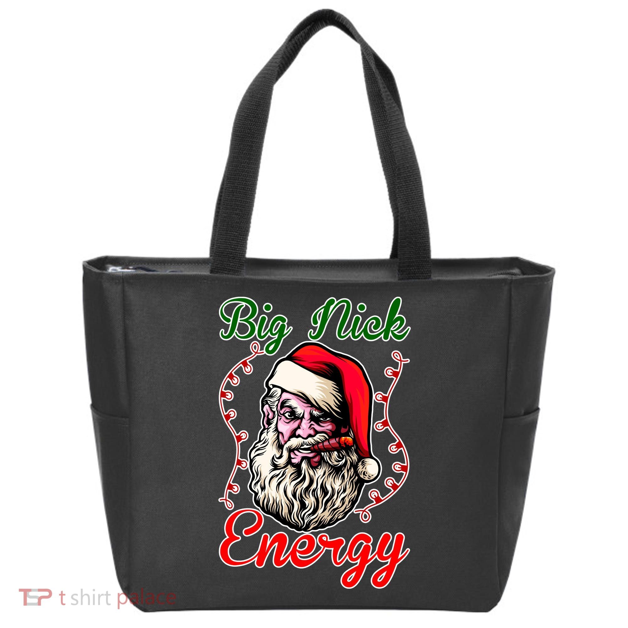 Big Nick Energy Santa Claus Smokin St. Nick Christmas Tote Bag