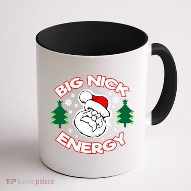 Big Nick Energy Santa Claus Snowflake Christmas Coffee Mug back