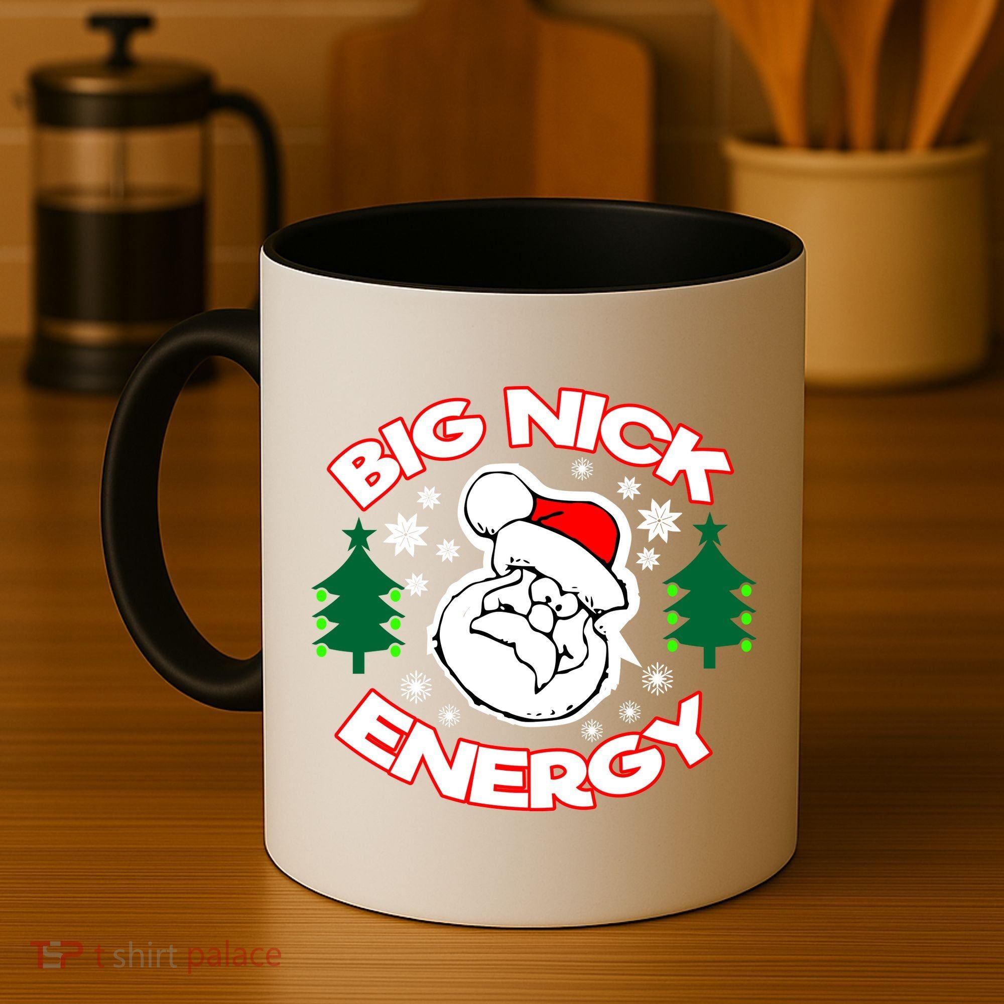 Big Nick Energy Santa Claus Snowflake Christmas Coffee Mug