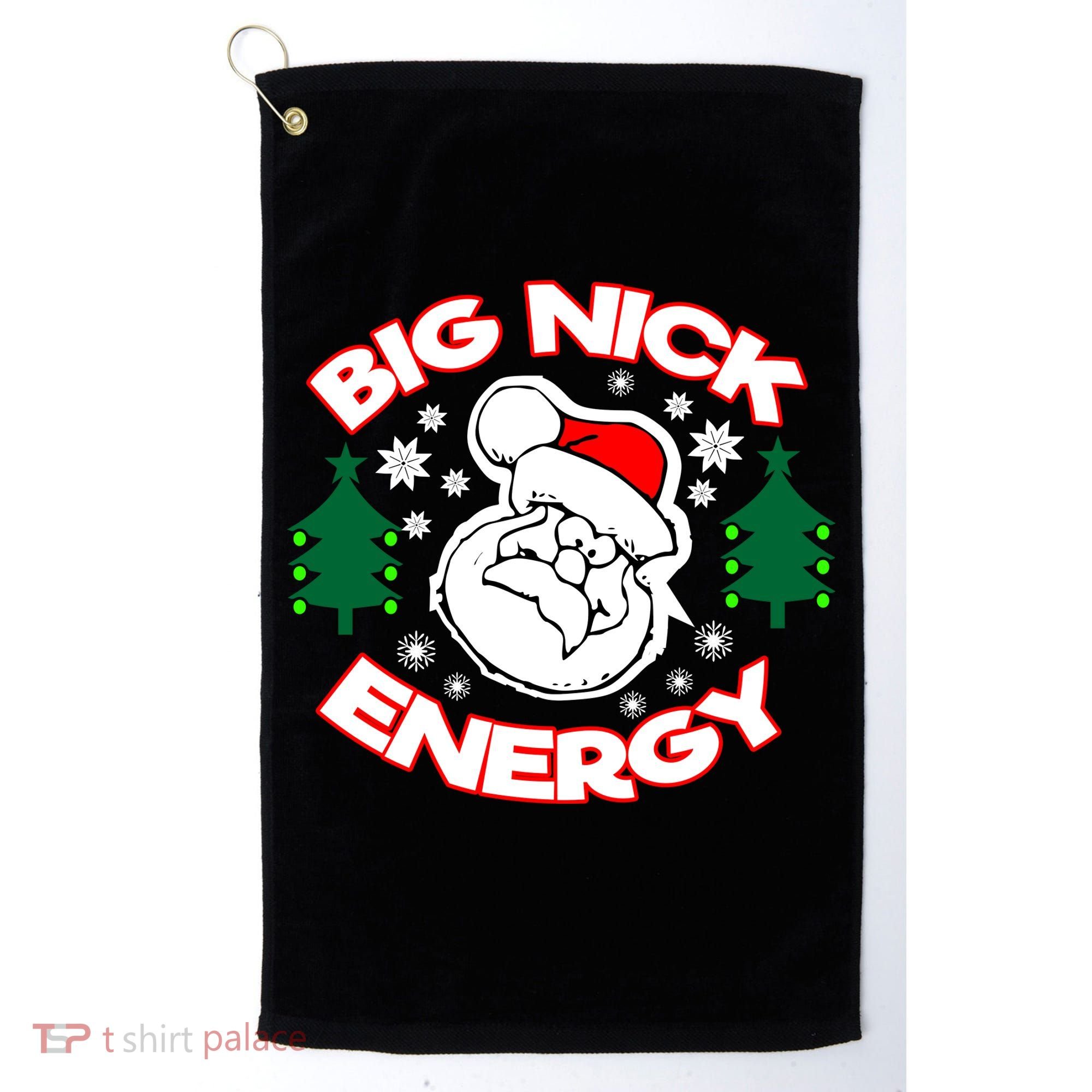 Big Nick Energy Santa Claus Snowflake Christmas Golf Towel
