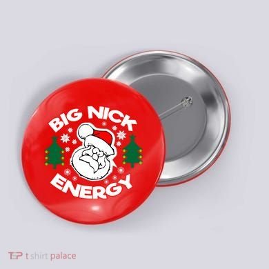 Big Nick Energy Santa Claus Snowflake Christmas Button