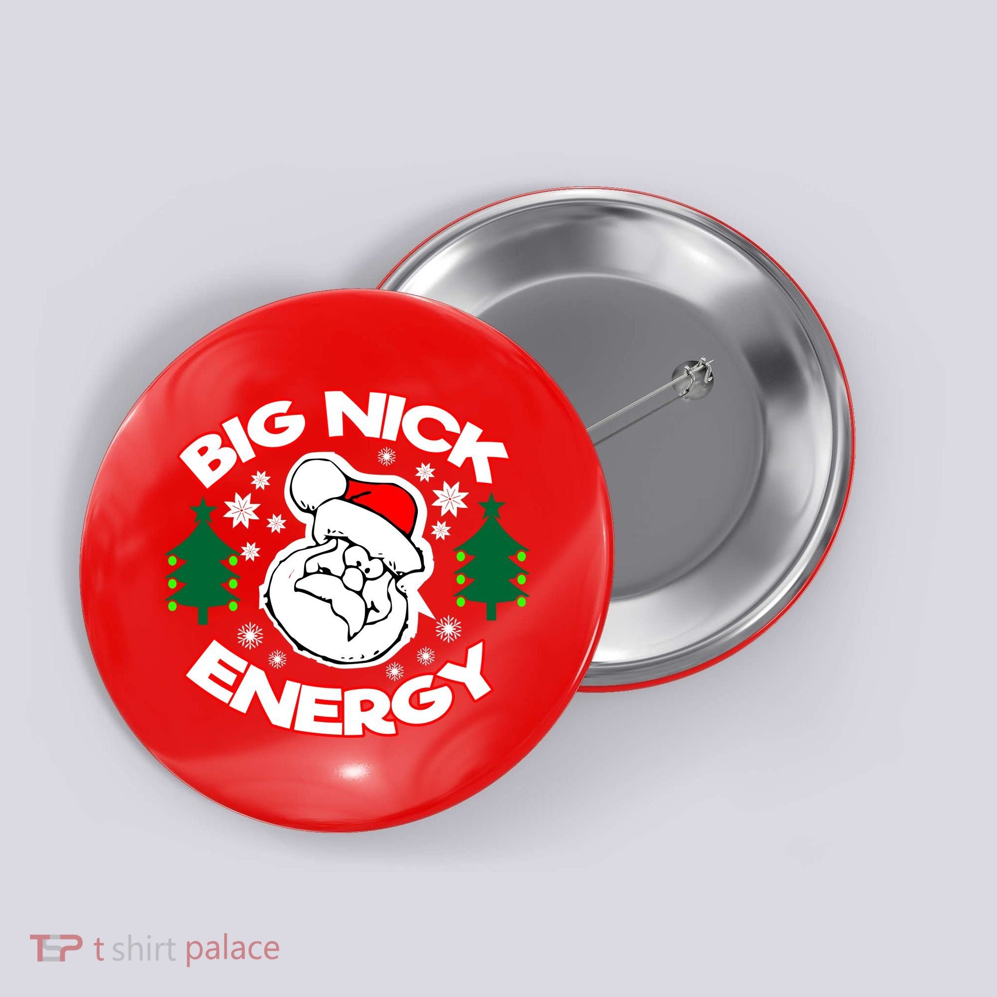 Big Nick Energy Santa Claus Snowflake Christmas Button