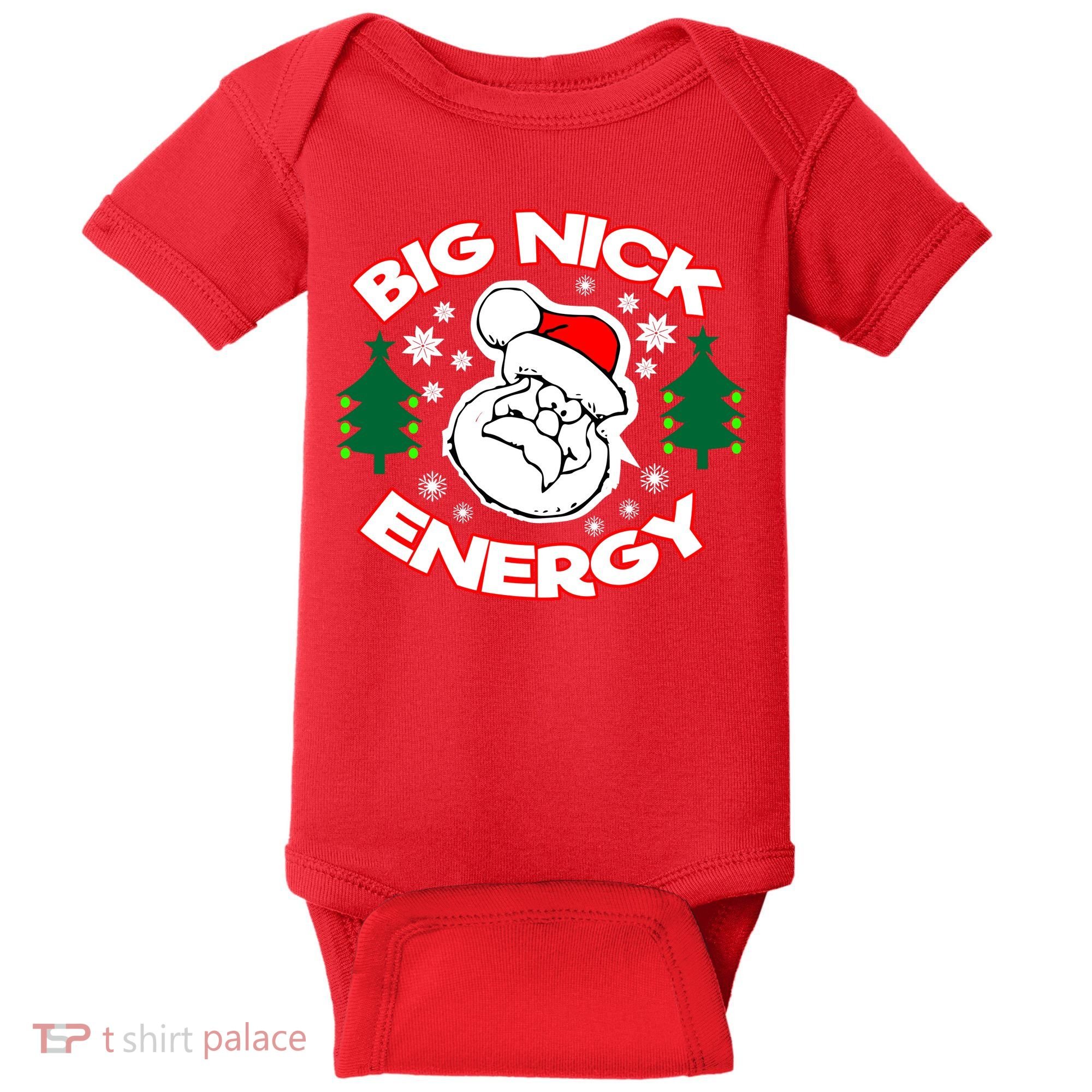 Big Nick Energy Santa Claus Snowflake Christmas Baby Bodysuit