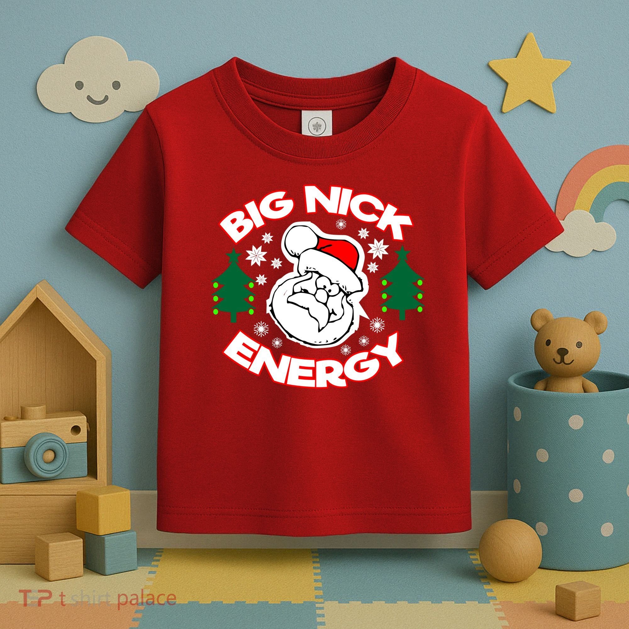 Big Nick Energy Santa Claus Snowflake Christmas Toddler T-Shirt