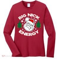 Big Nick Energy Santa Claus Snowflake Christmas Women's Long Sleeve Shirt thumb 0