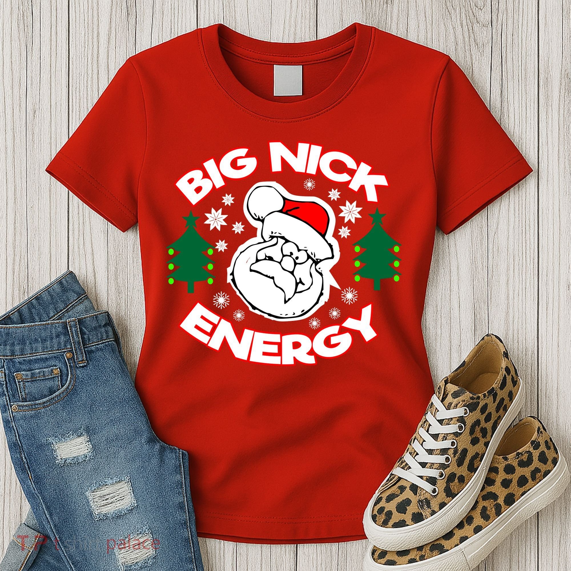 Big Nick Energy Santa Claus Snowflake Christmas Women's T-Shirt