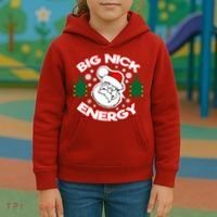 Big Nick Energy Santa Claus Snowflake Christmas Kids Hoodie thumb 3