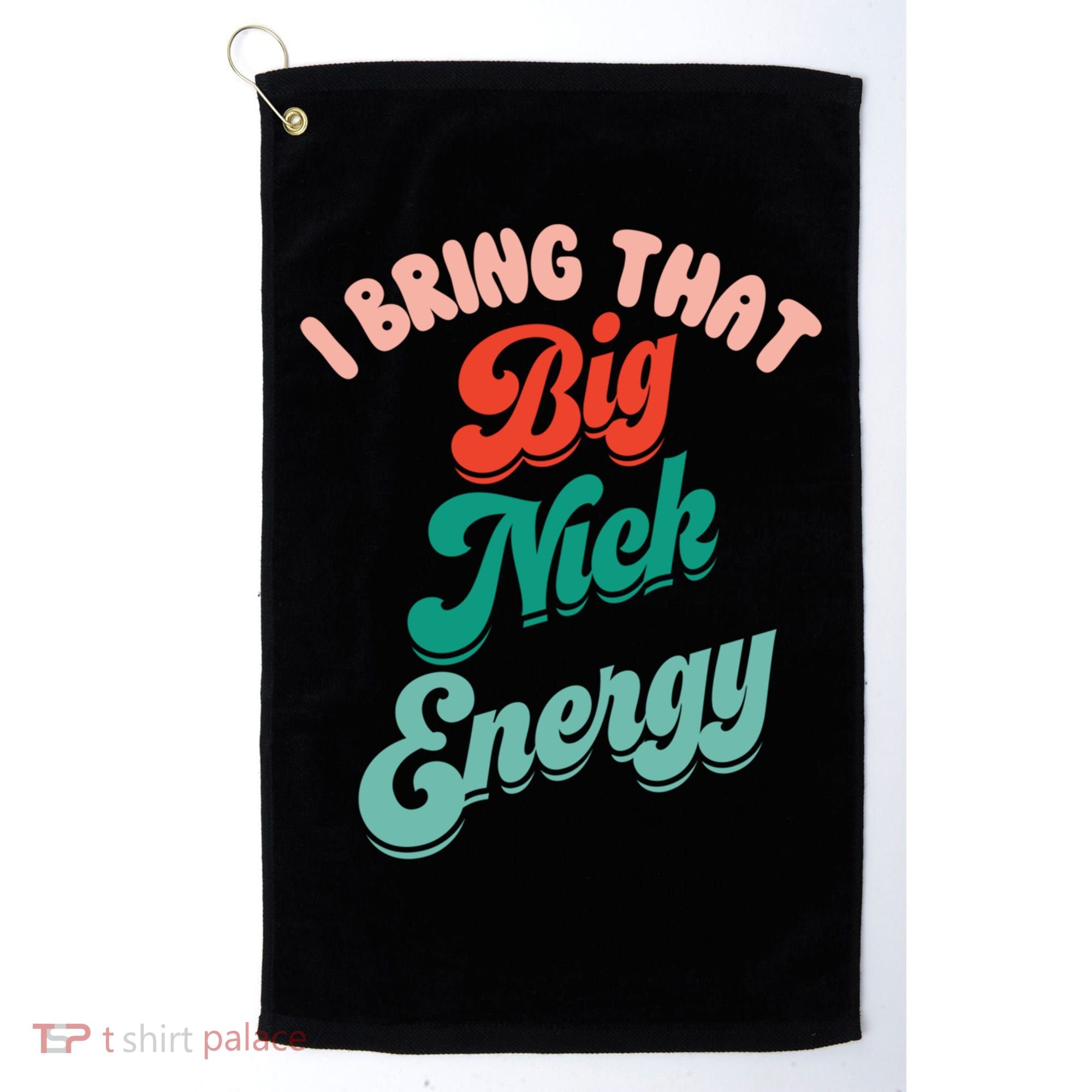 Big Nick Energy Santa Xmas Funny Christmas Retro Cool Gift Golf Towel