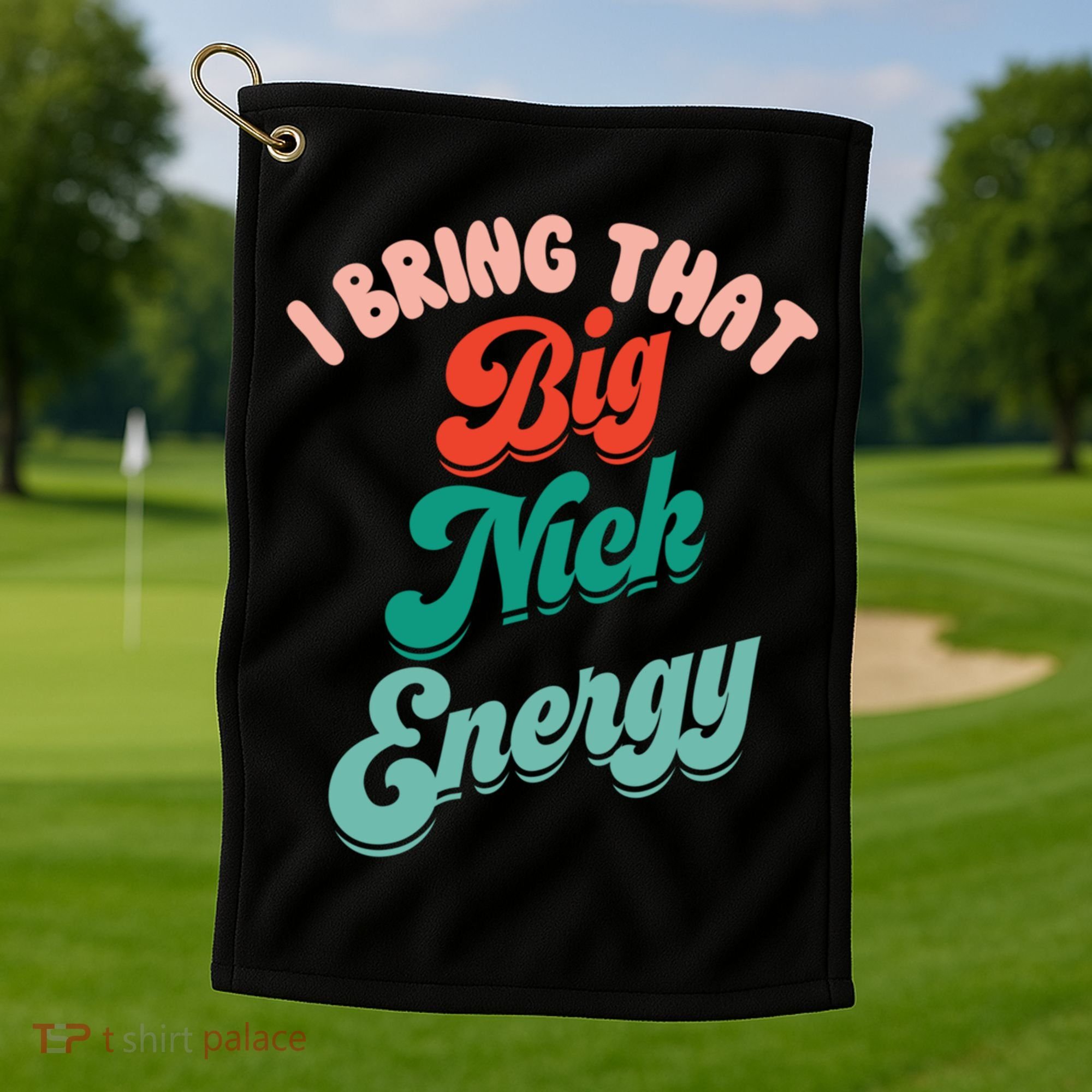 Big Nick Energy Santa Xmas Funny Christmas Retro Cool Gift Golf Towel