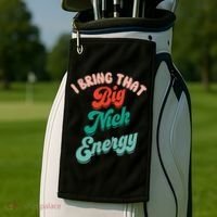 Big Nick Energy Santa Xmas Funny Christmas Retro Cool Gift Golf Towel thumb 2