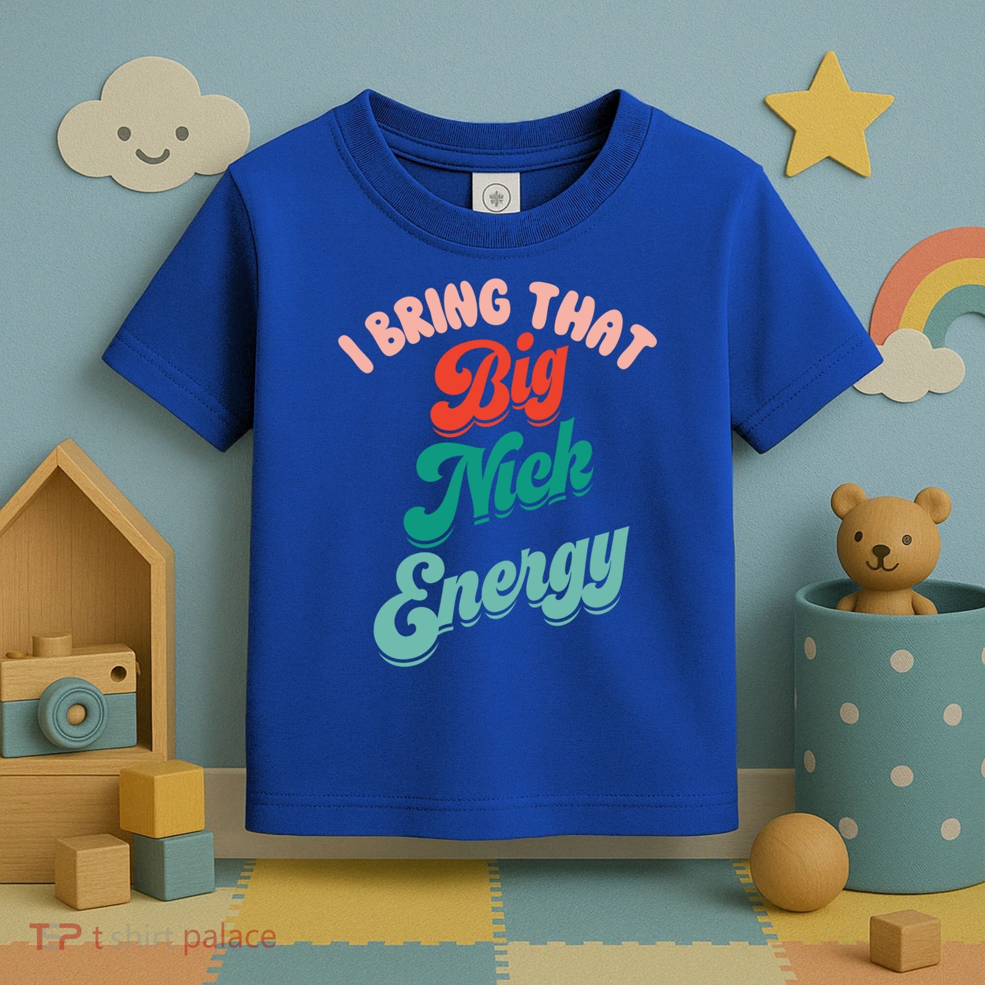 Big Nick Energy Santa Xmas Funny Christmas Retro Cool Gift Toddler T-Shirt