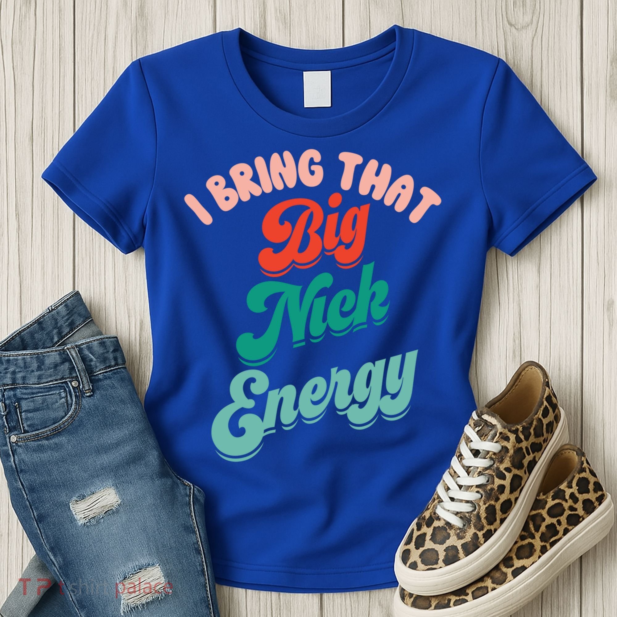 Big Nick Energy Santa Xmas Funny Christmas Retro Cool Gift Women's T-Shirt