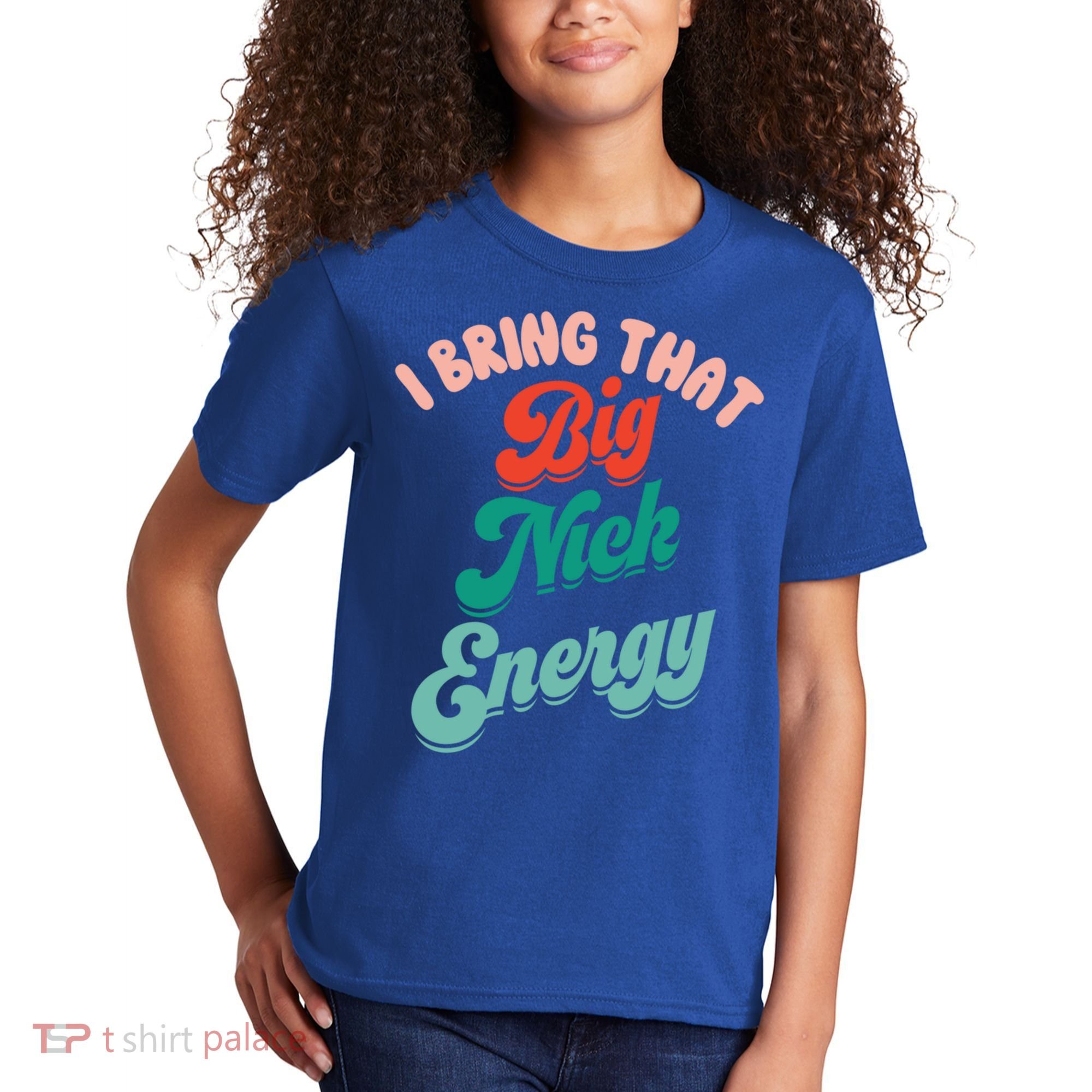 Big Nick Energy Santa Xmas Funny Christmas Retro Cool Gift Kids T-Shirt
