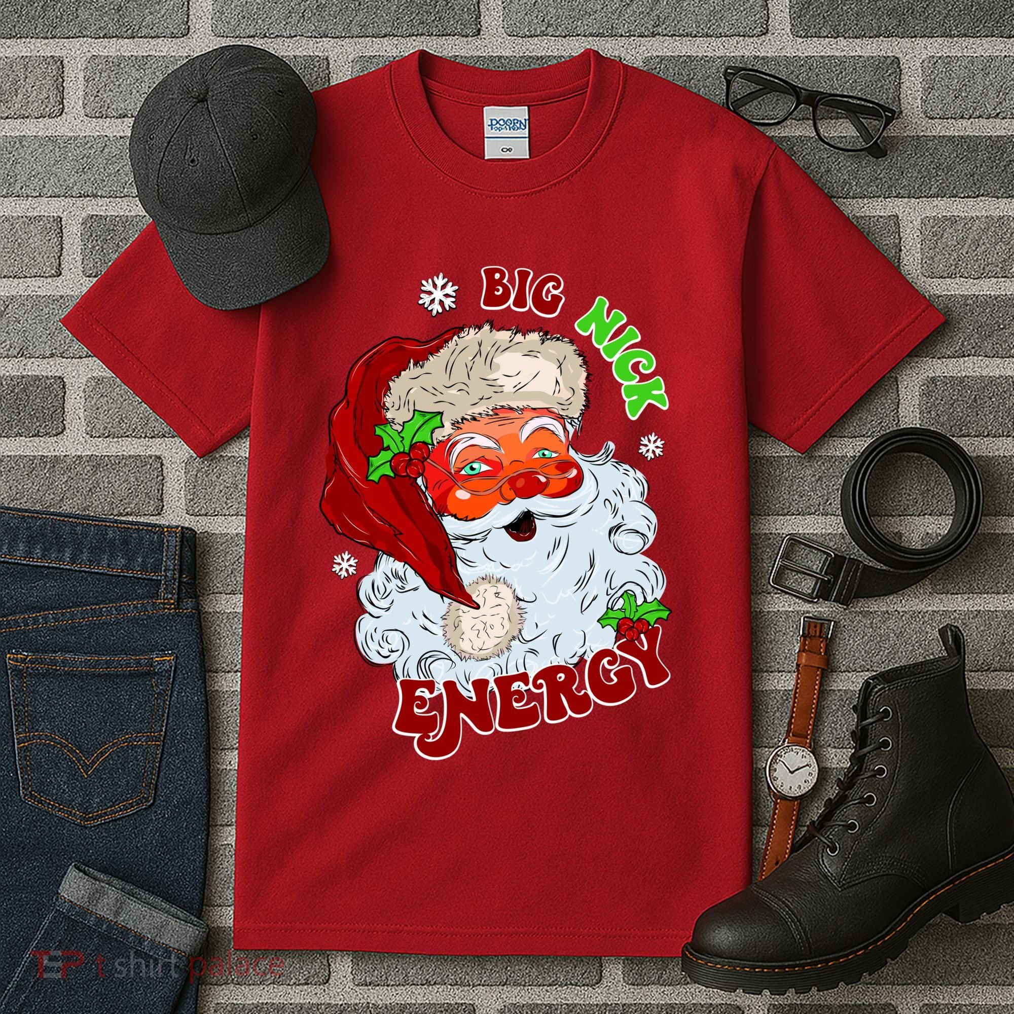 Big Nick Energy Classic Santa Claus Christmas Tall T-Shirt