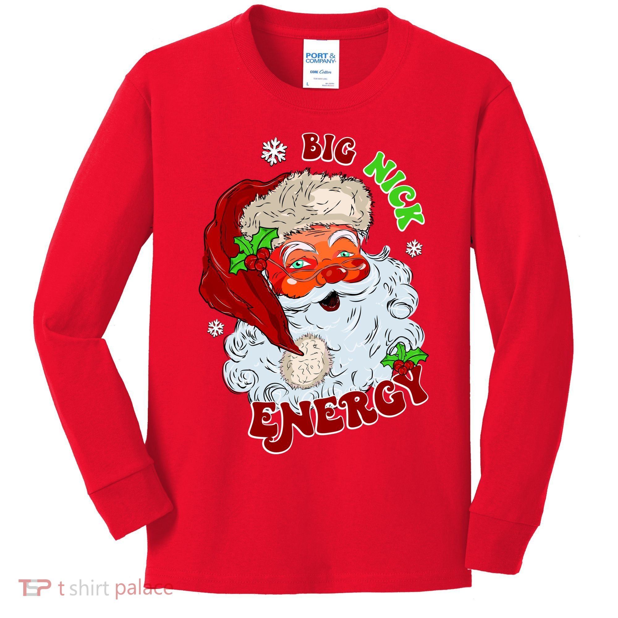 Big Nick Energy Classic Santa Claus Christmas Kids Long Sleeve Shirt