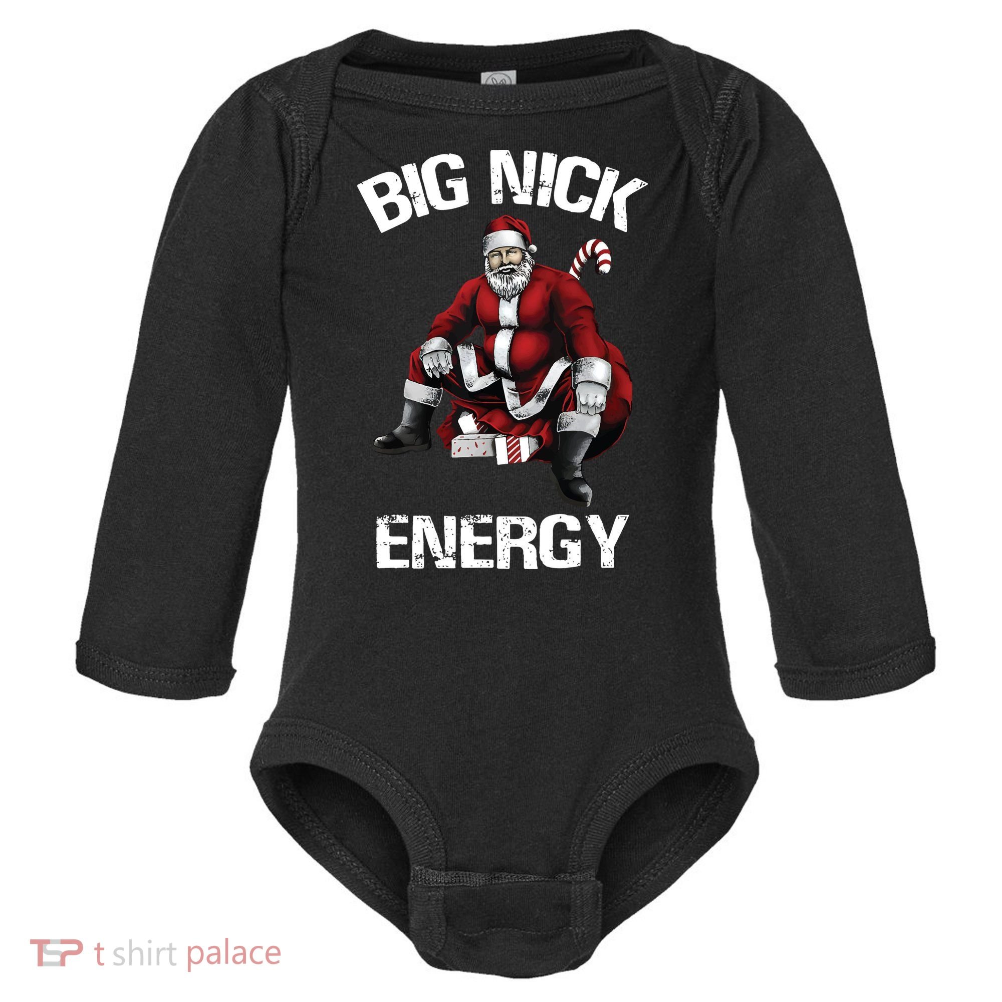 Big Nick Energy Santa Christmas Baby Long Sleeve Bodysuit