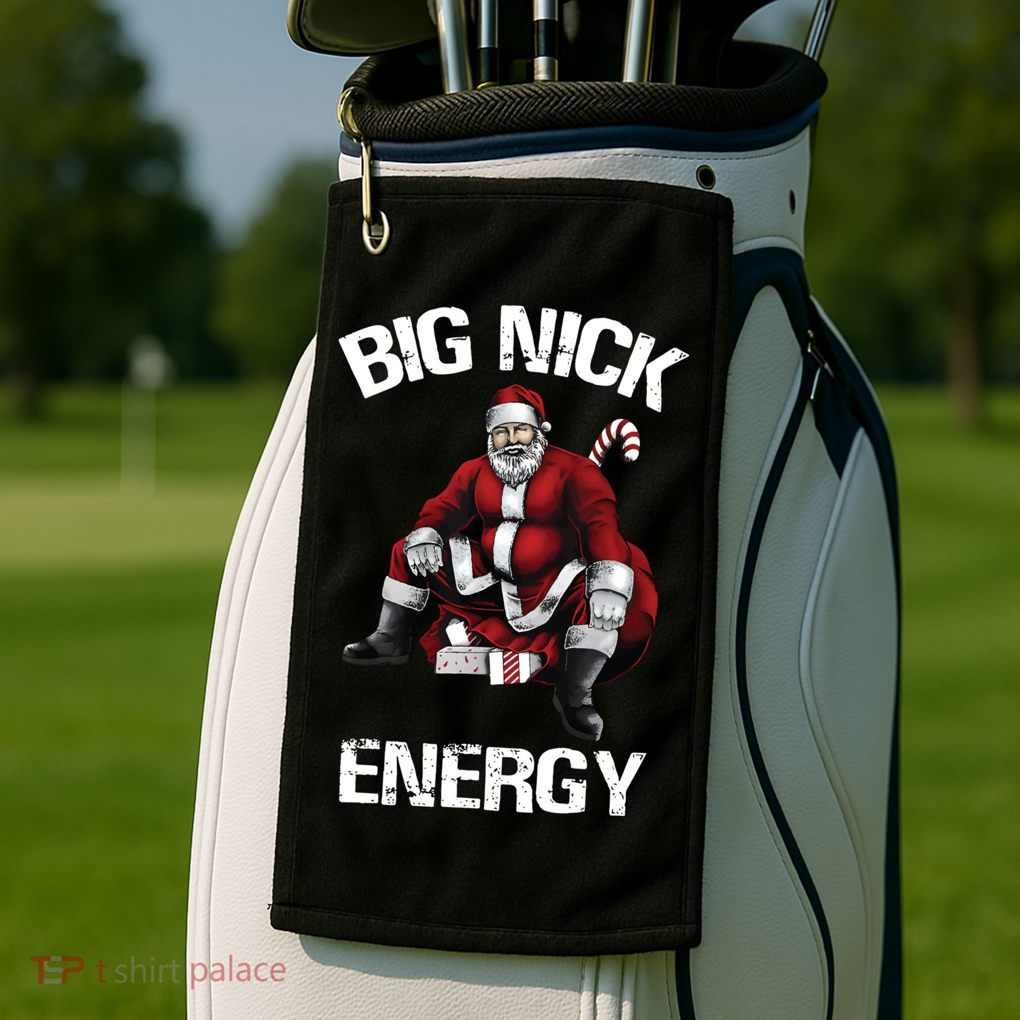 Big Nick Energy Santa Christmas Golf Towel