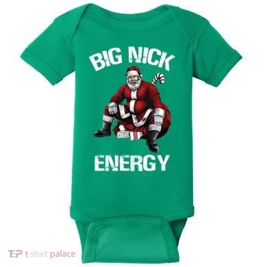 Big Nick Energy Santa Christmas Baby Bodysuit