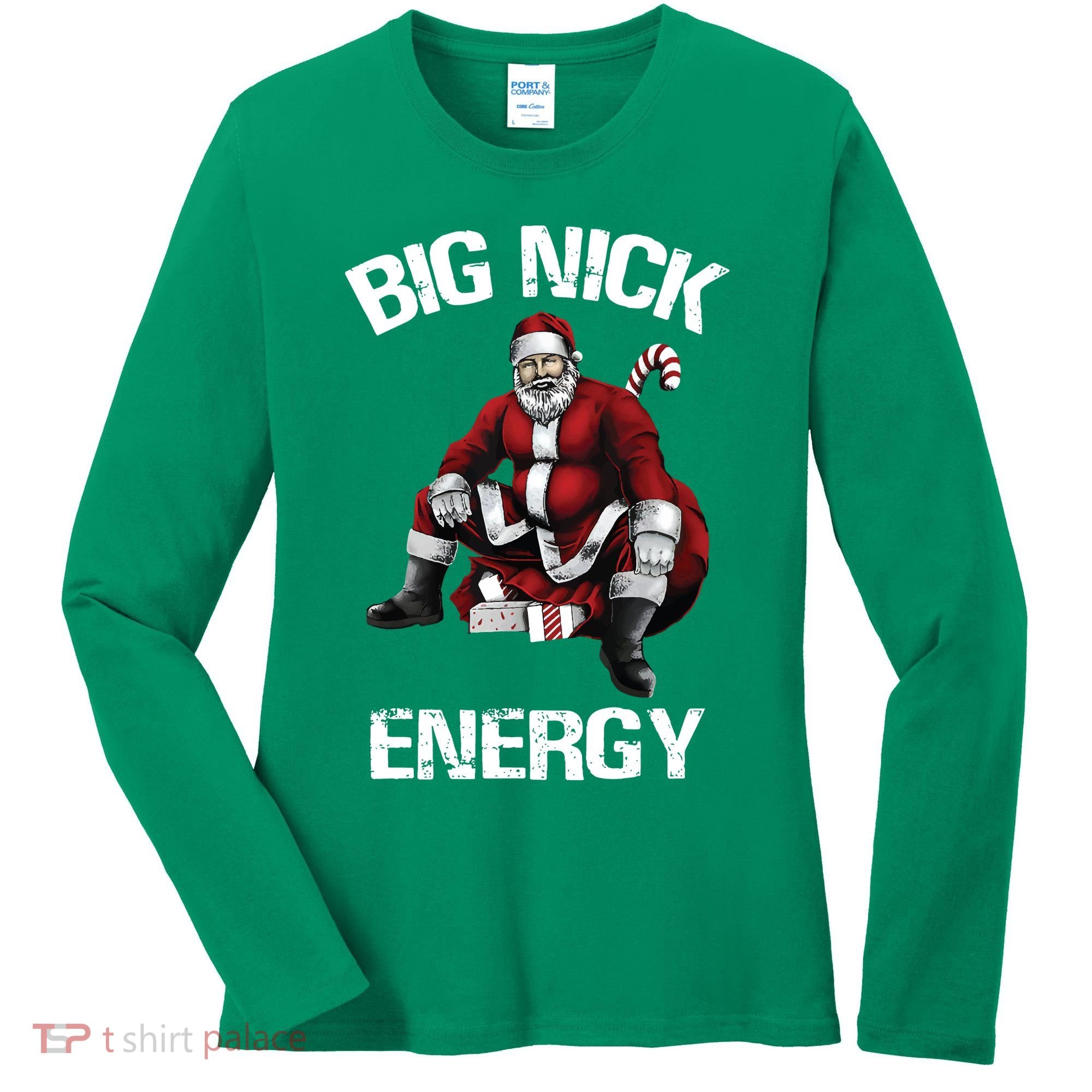 Big Nick Energy Santa Christmas Women's Long Sleeve Shirt