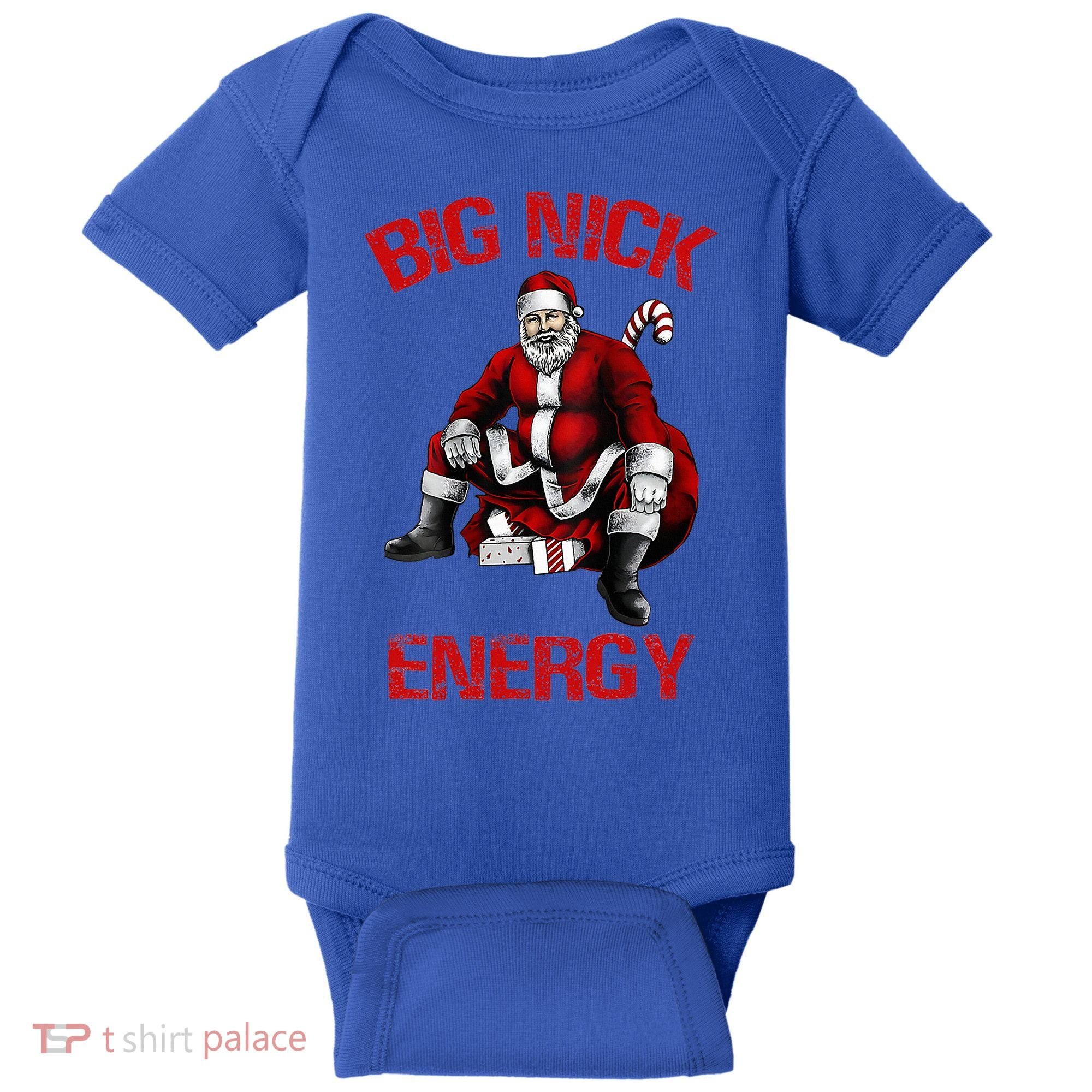 Big Nick Energy Funny Santa Christmas Baby Bodysuit