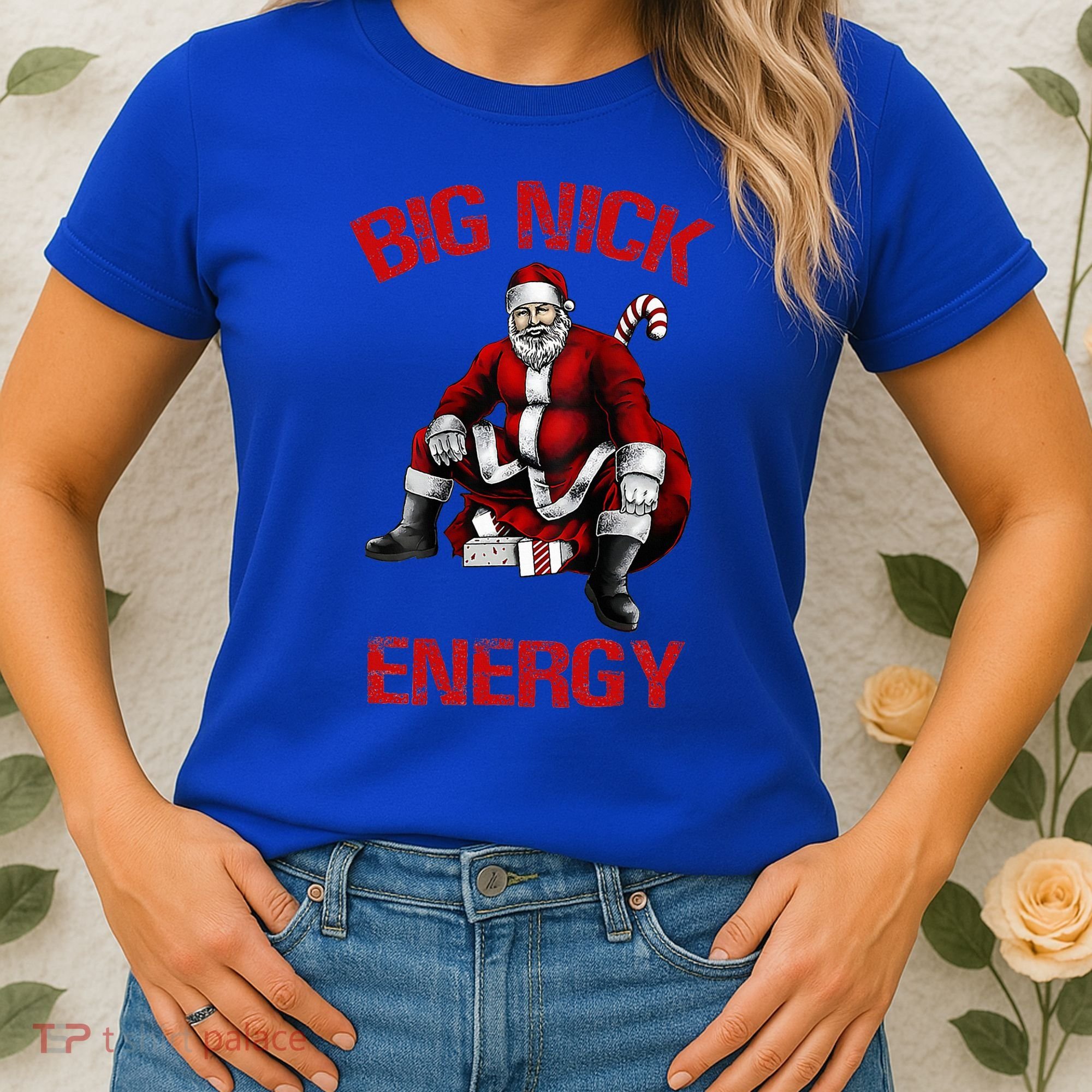 Big Nick Energy Funny Santa Christmas Women's T-Shirt
