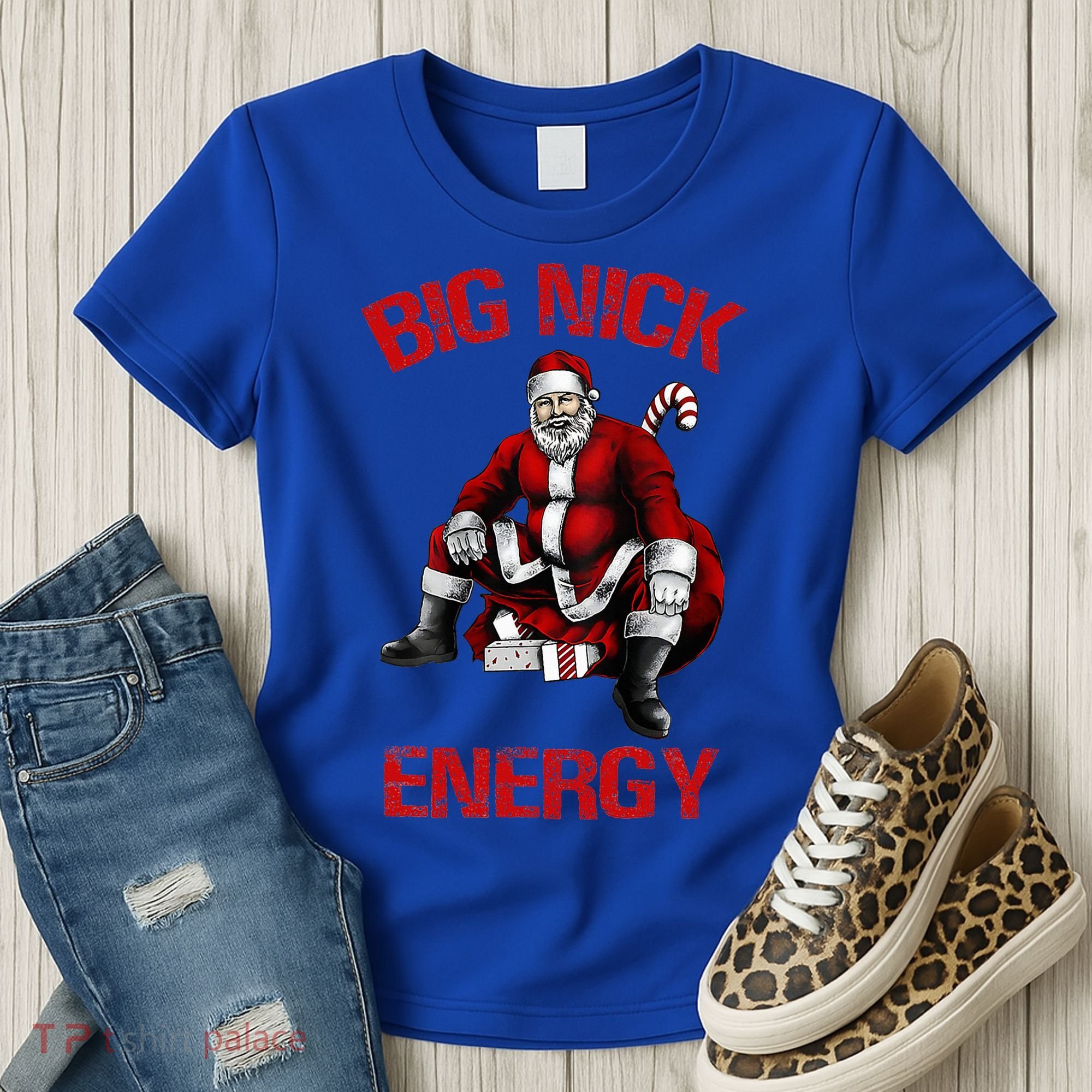 Big Nick Energy Funny Santa Christmas Women's T-Shirt