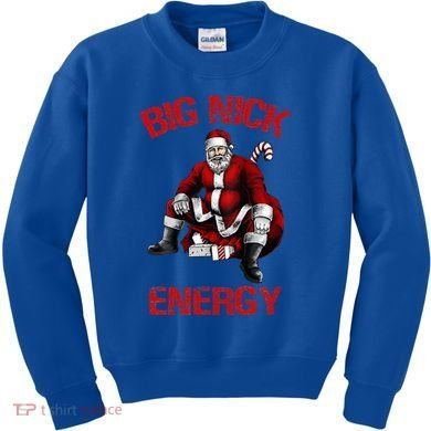 Big Nick Energy Funny Santa Christmas Kids Sweatshirt