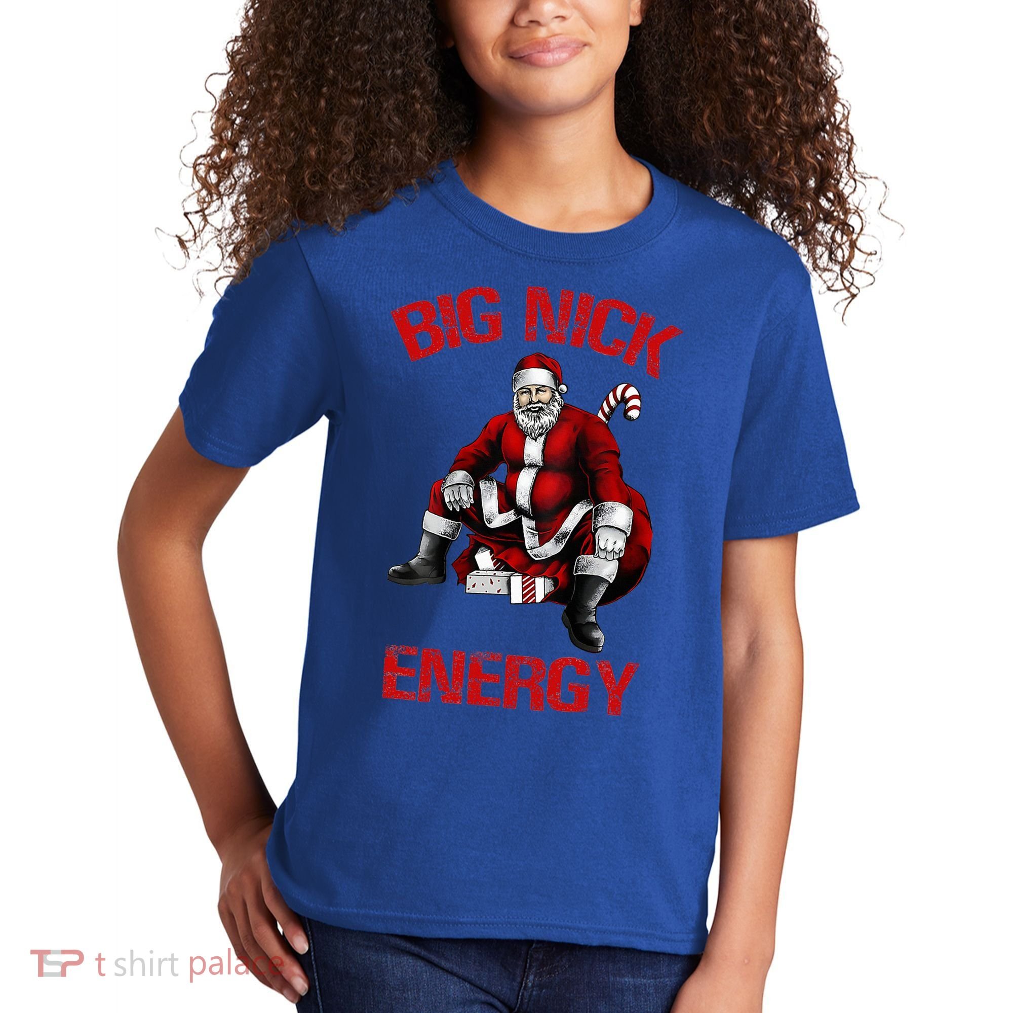 Big Nick Energy Funny Santa Christmas Kids T-Shirt