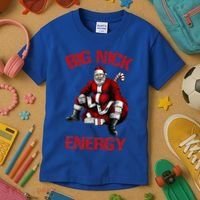 Big Nick Energy Funny Santa Christmas Kids T-Shirt thumb 3