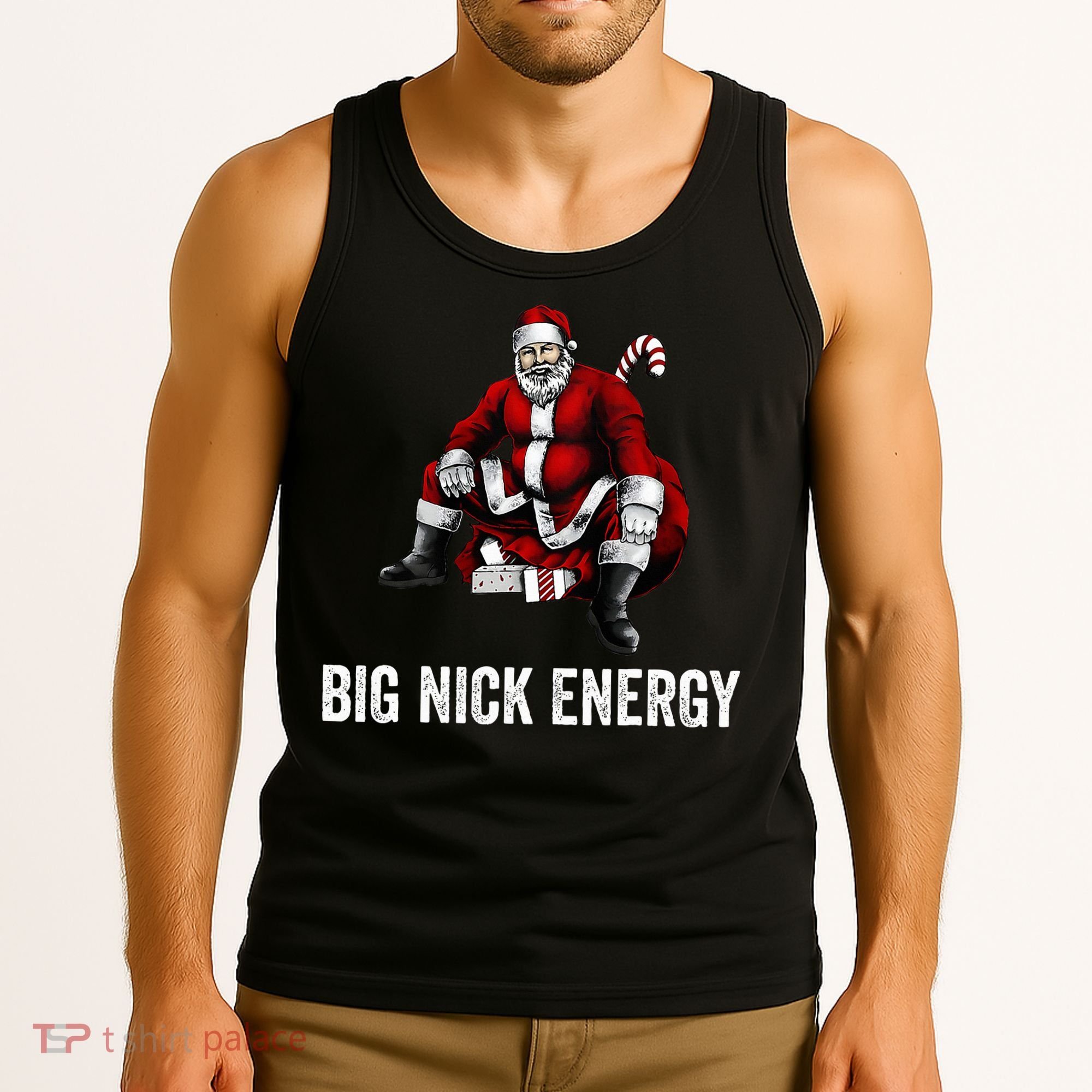 Big Nick Energy Funny Santa Christmas Tank Top
