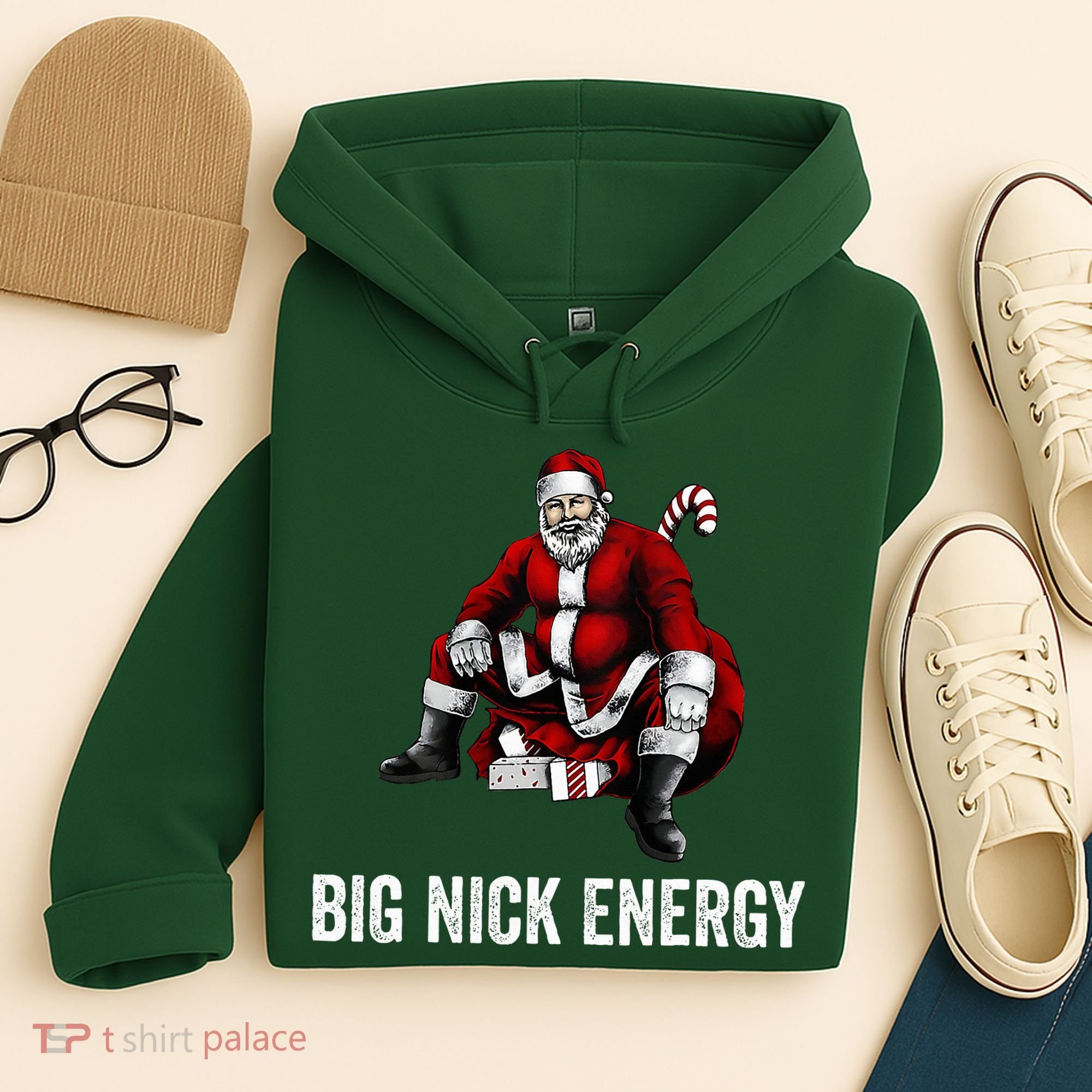 Big Nick Energy Funny Santa Christmas Hoodie