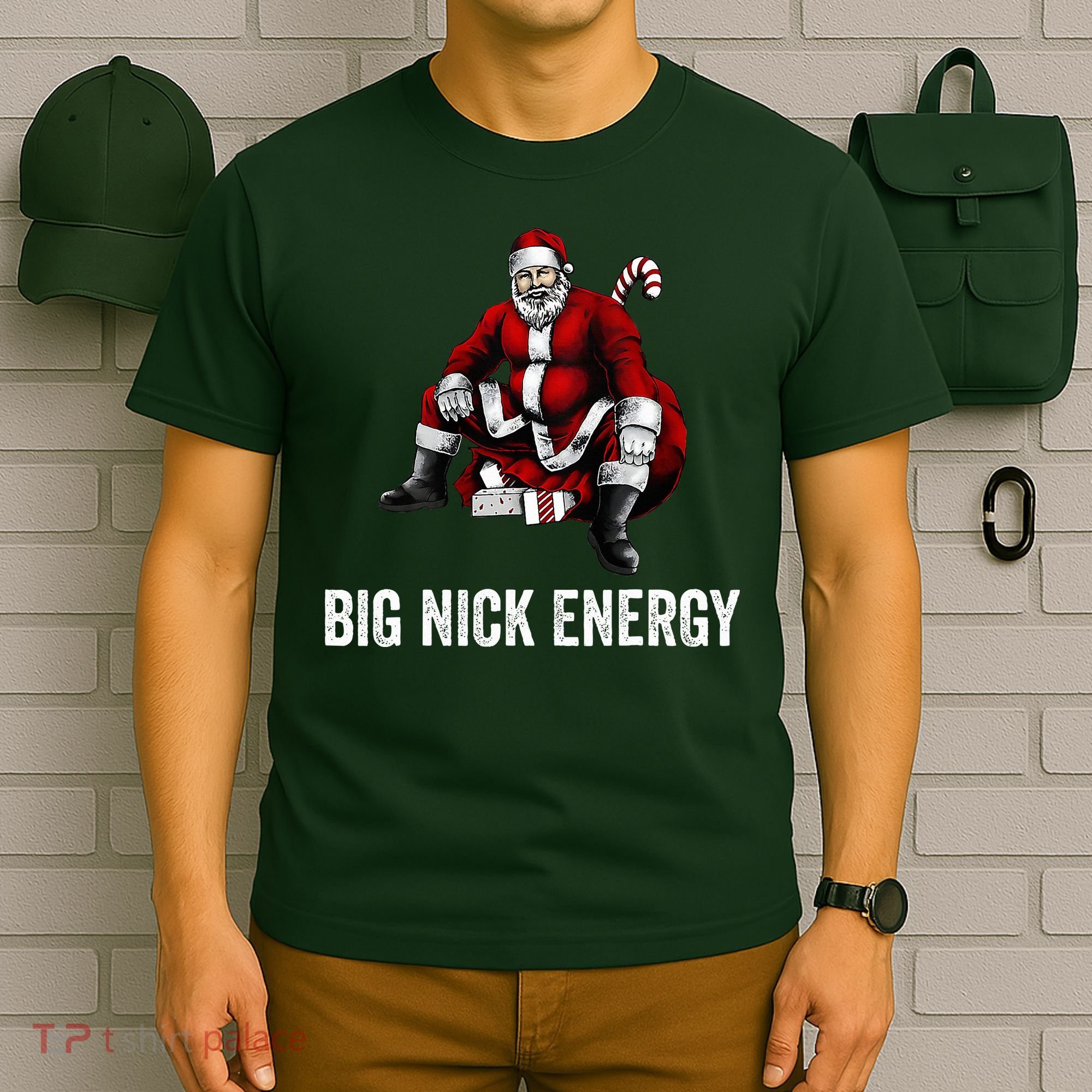 Big Nick Energy Funny Santa Christmas T-Shirt